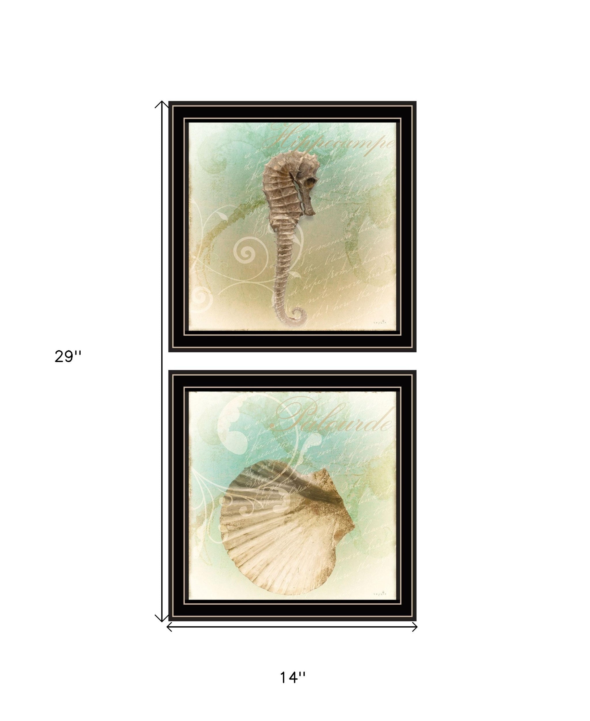 Set Of Two The Sea III and Sea IV 1 Black Framed Print Wall Art