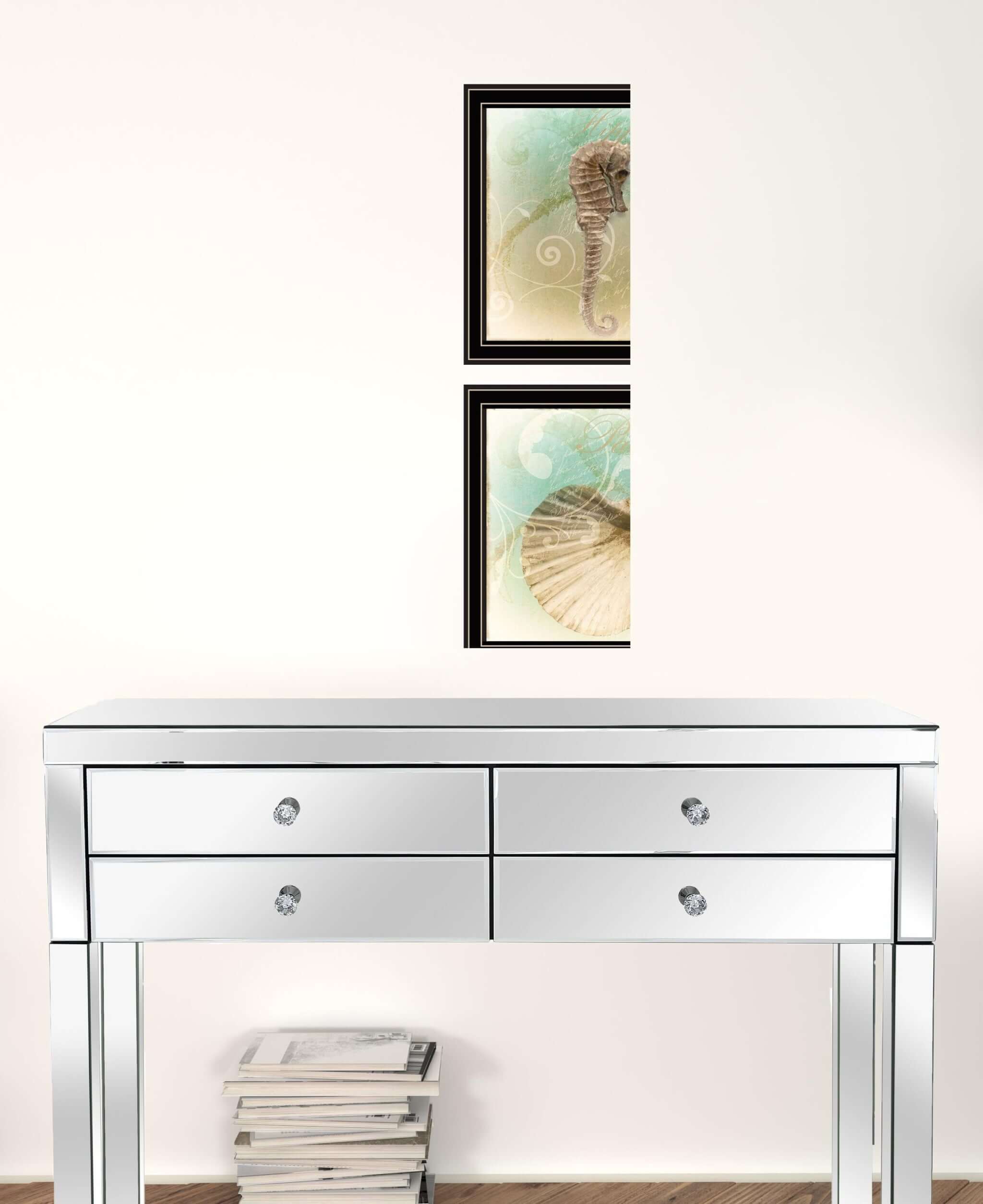 Set Of Two The Sea III And Sea IV 1 Black Framed Print Wall Art