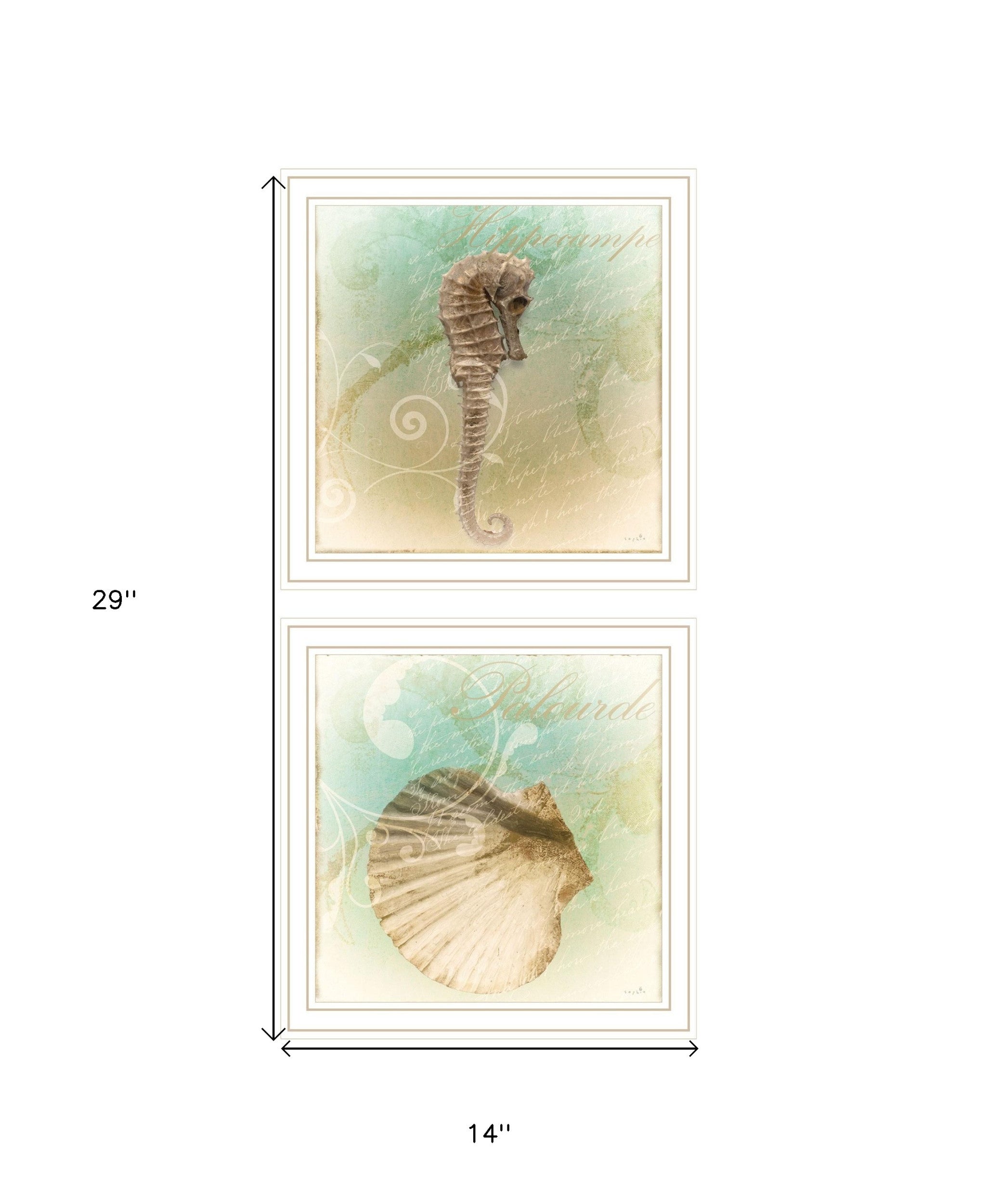 Set Of Two The Sea III and Sea IV 2 White Framed Print Wall Art