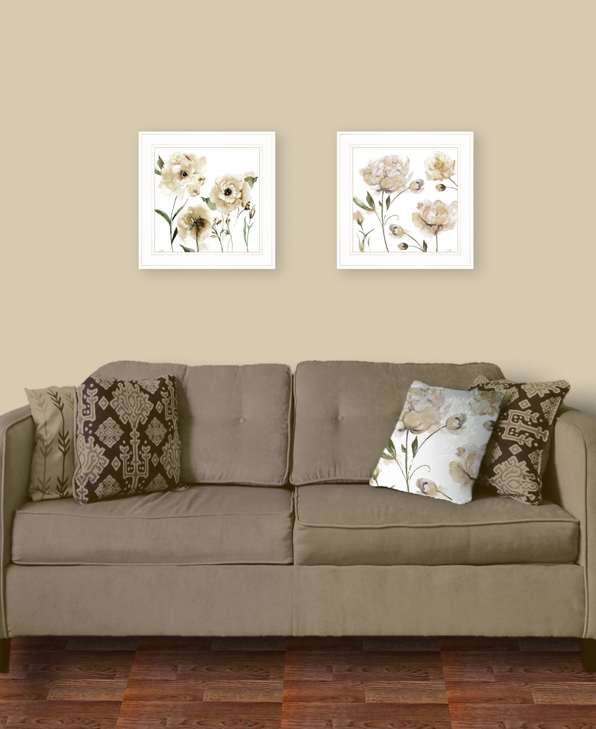 Set Of Two Brittany I and Sea II 1 White Framed Print Wall Art