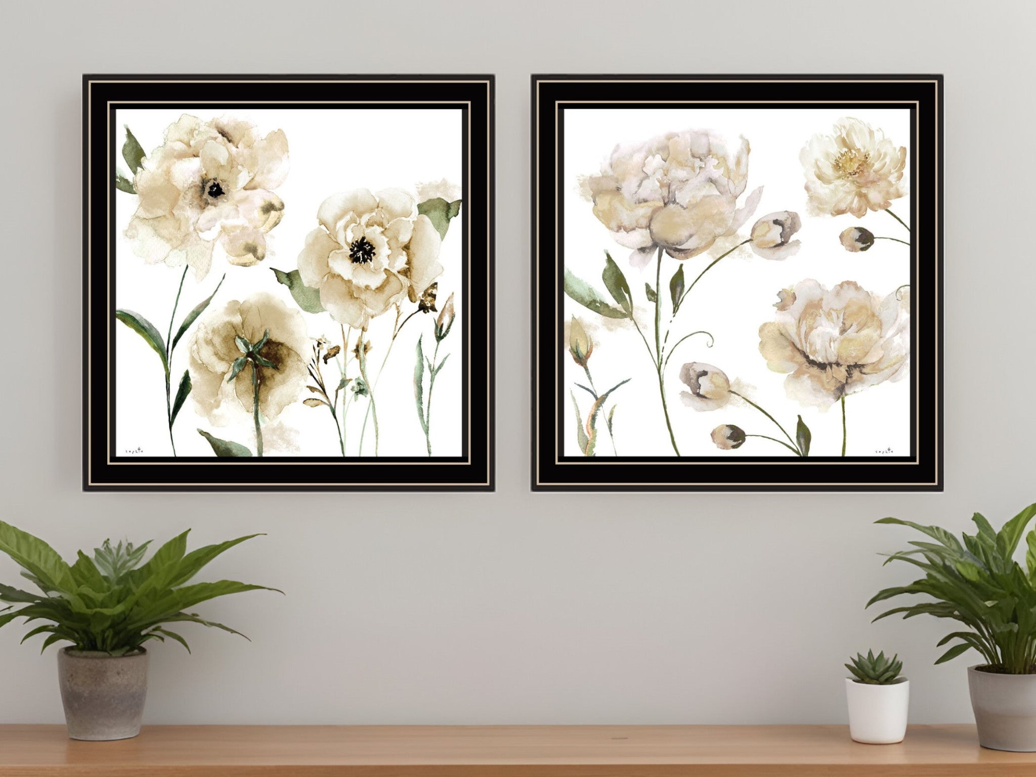 Set Of Two Brittany I and Sea II 2 Black Framed Print Wall Art