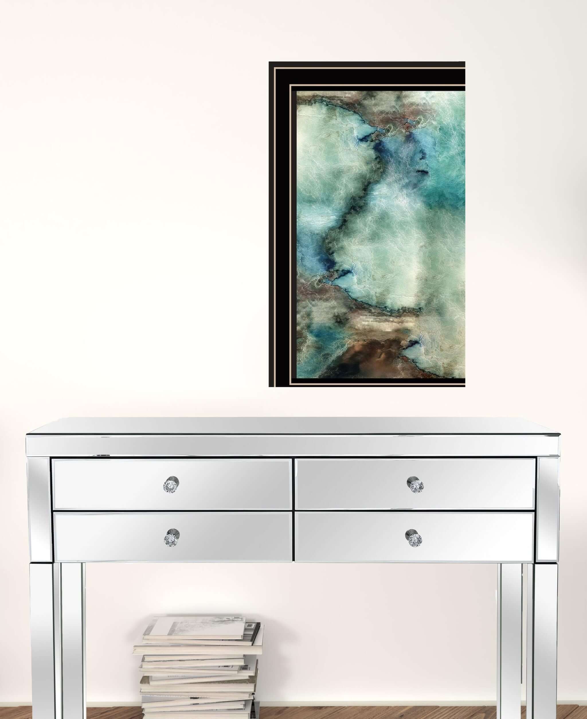 Set Of Two Earth Tones I And Sea II 1 Black Framed Print Wall Art