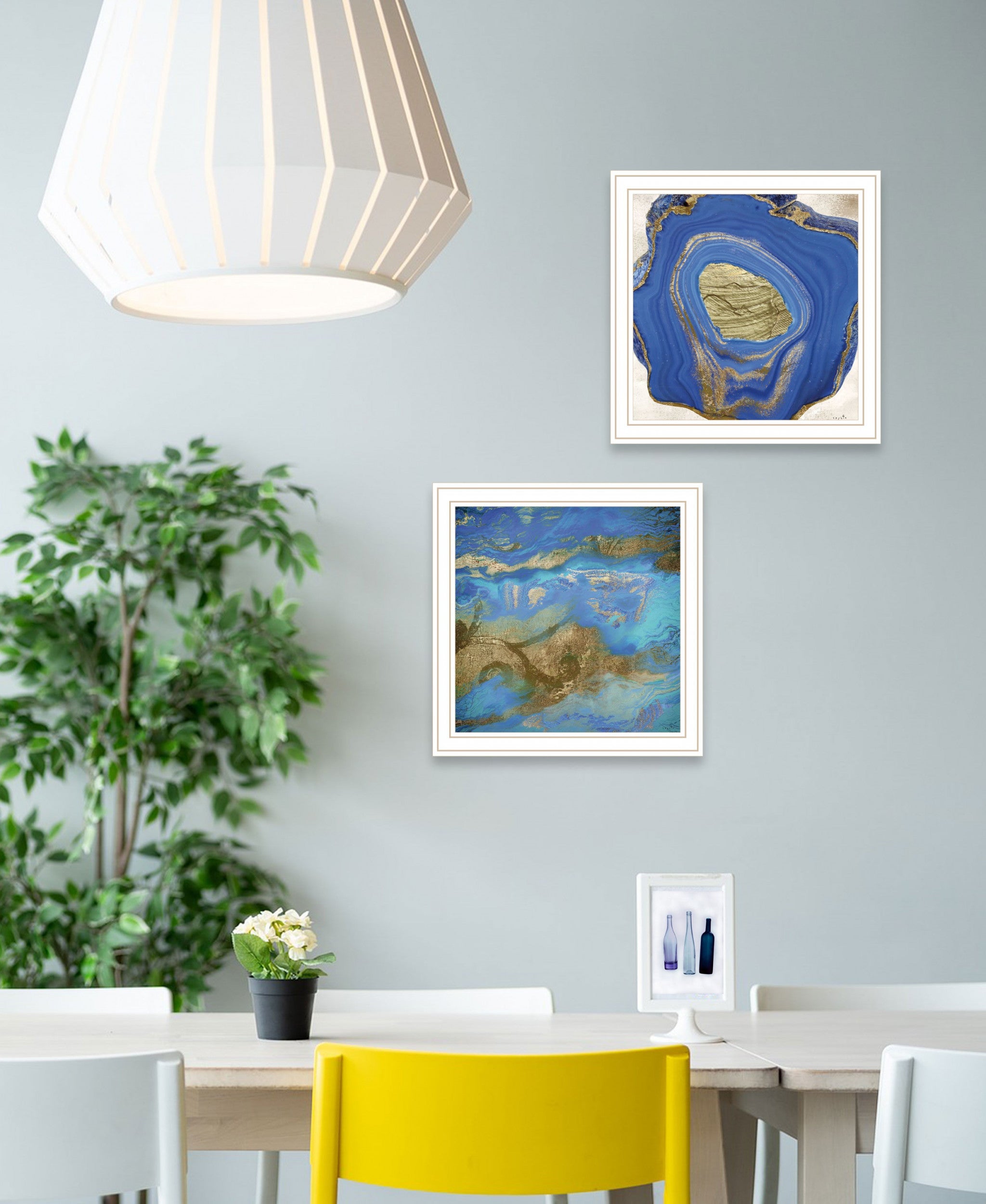 Set Of Two Perisse Cobalt 2 White Framed Print Wall Art