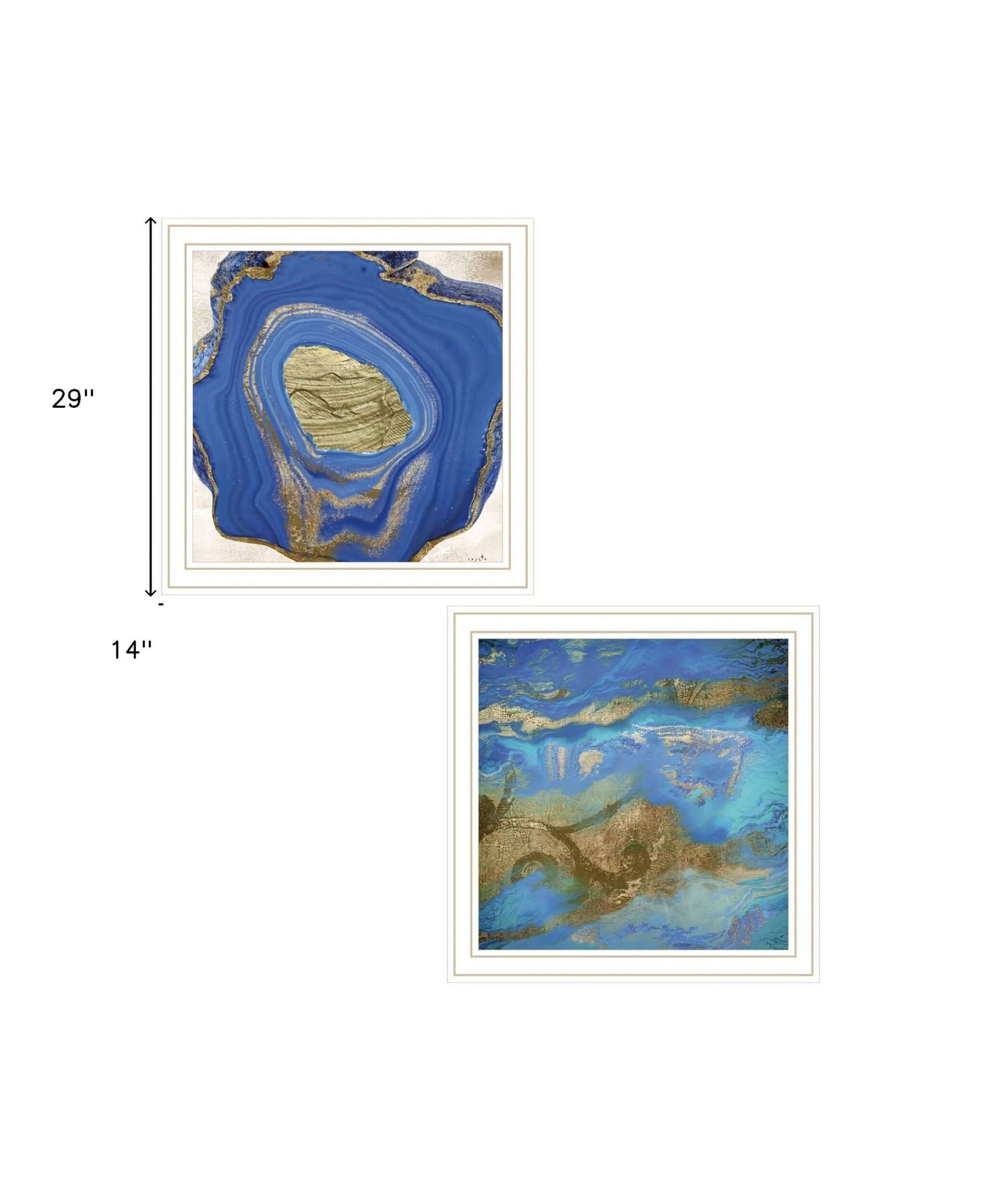 Set Of Two Perisse Cobalt 2 White Framed Print Wall Art