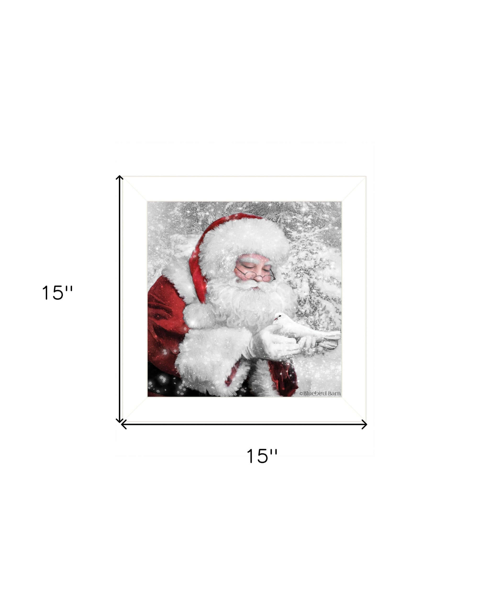 Santas Little Friends 2 White Framed Print Wall Art