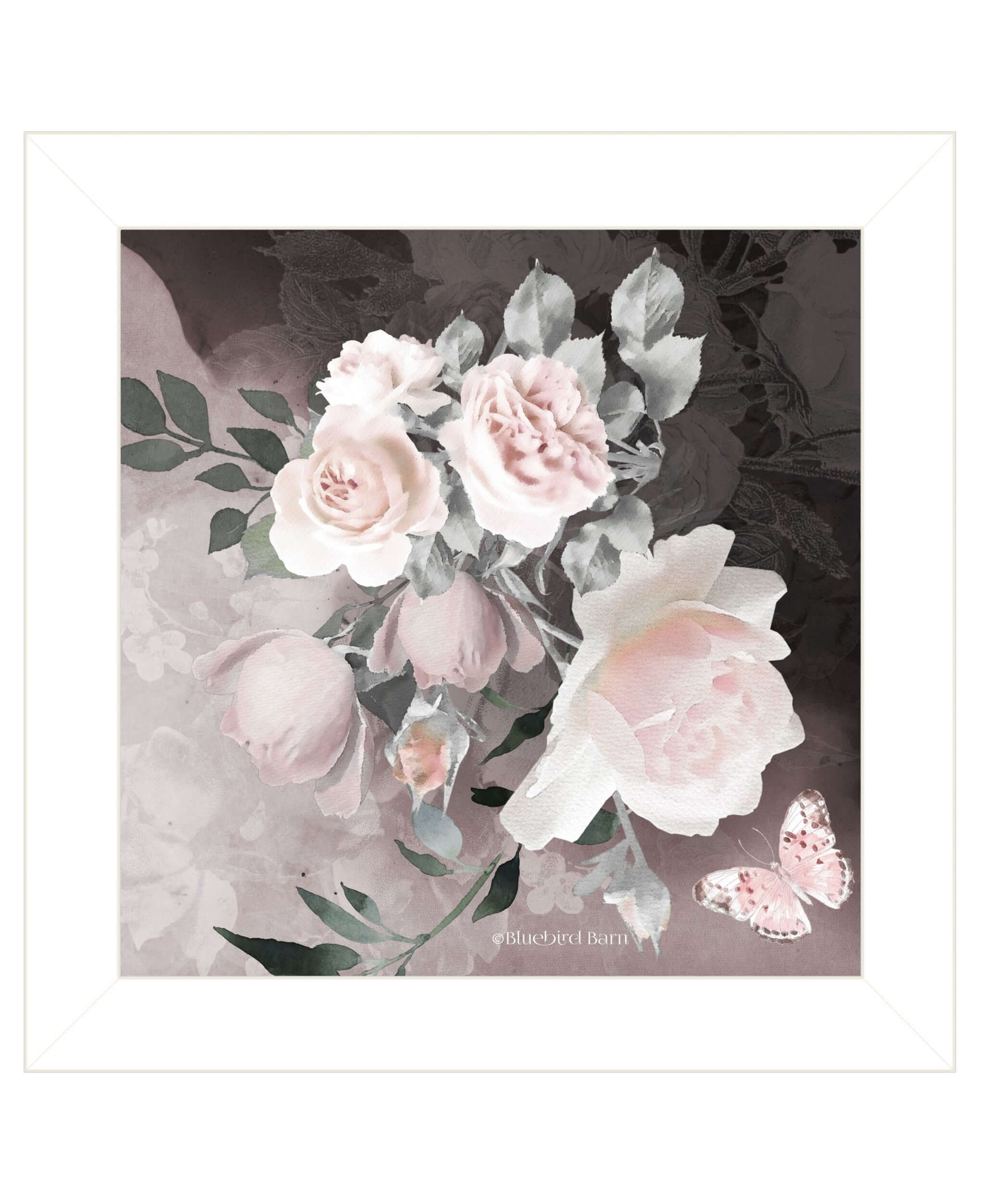 Noir Roses IV 2 White Framed Print Wall Art