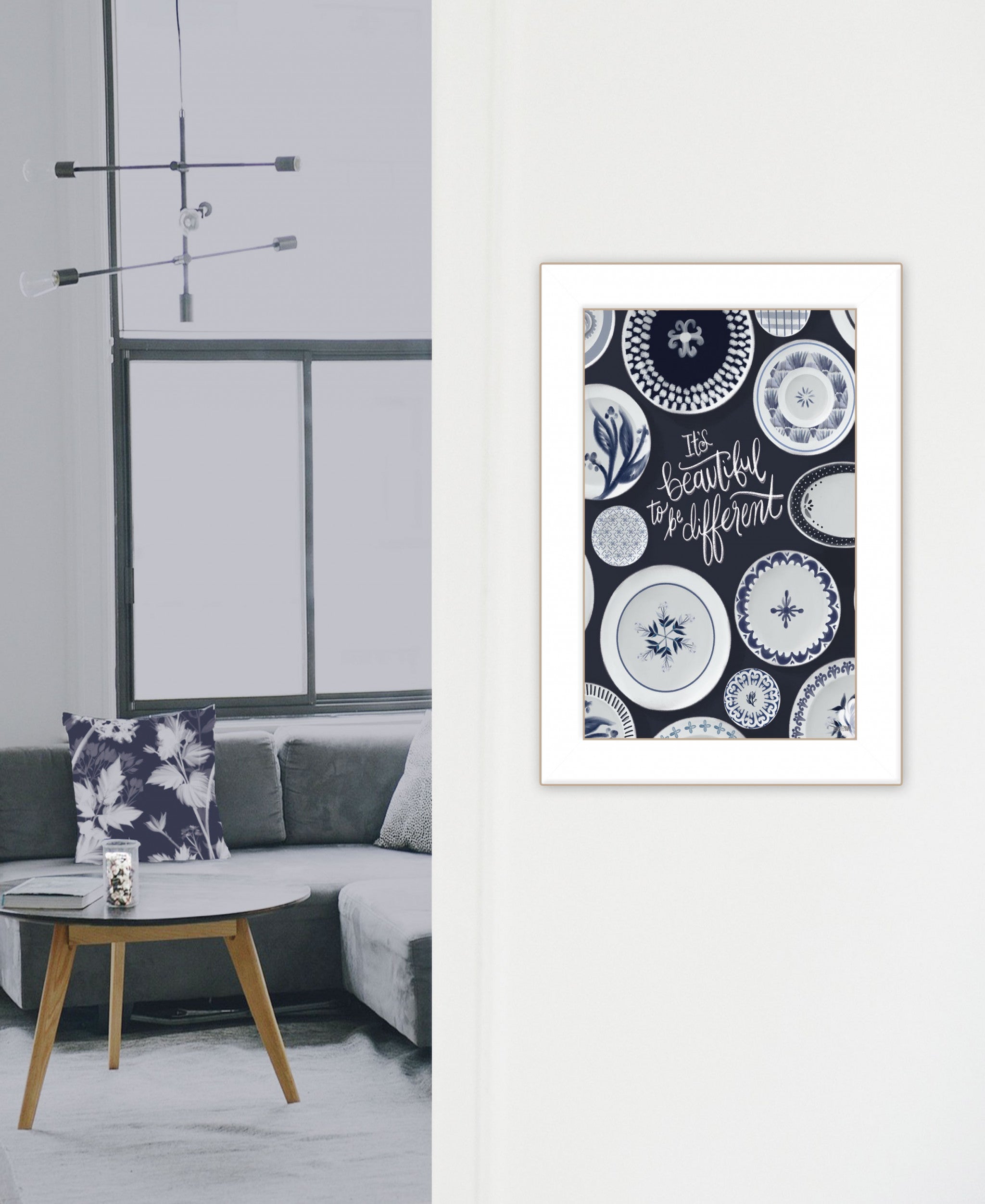 Its Beautiful to Be Different 1 White Framed Print Wall Art