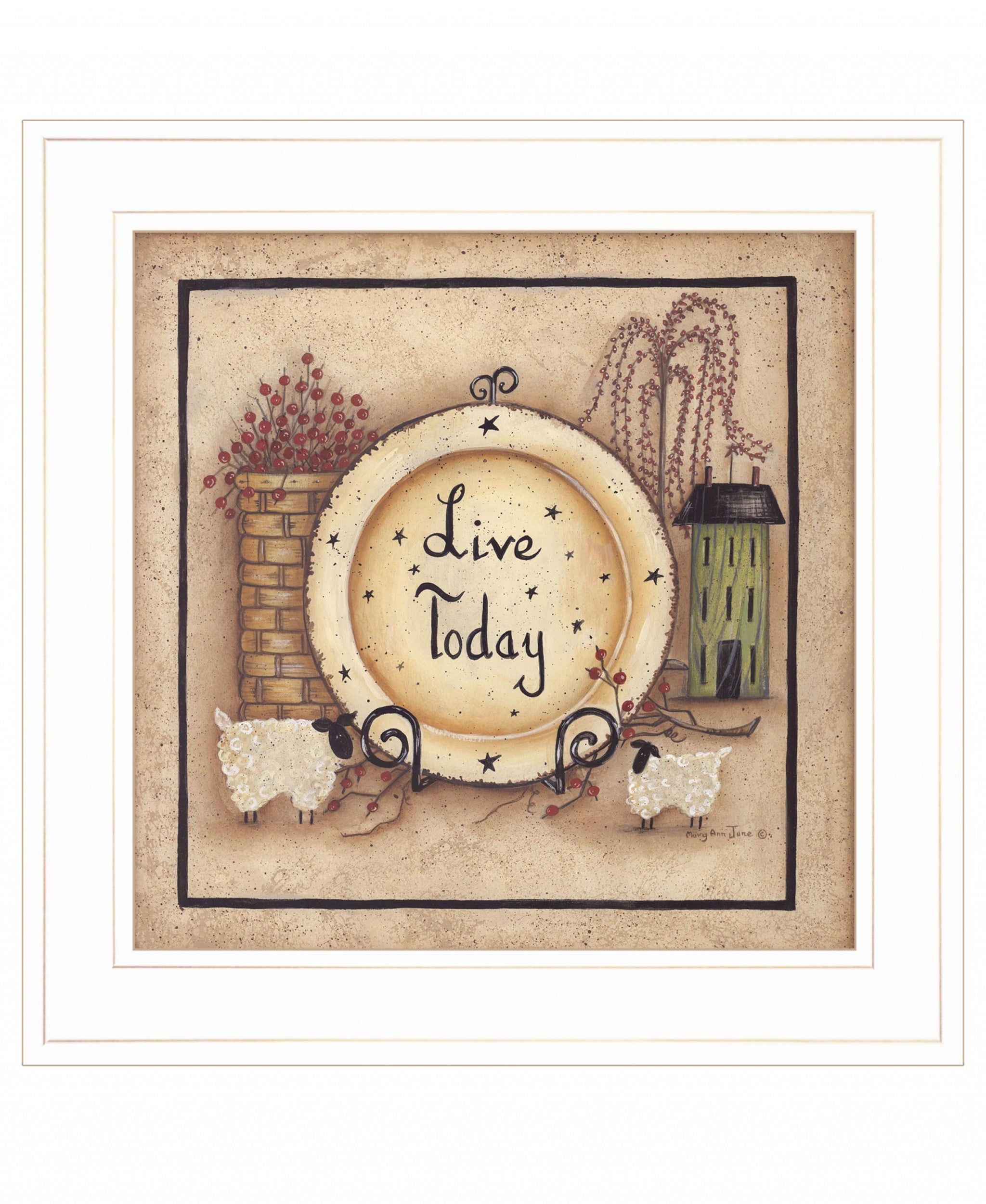 Live Today 3 White Framed Print Wall Art