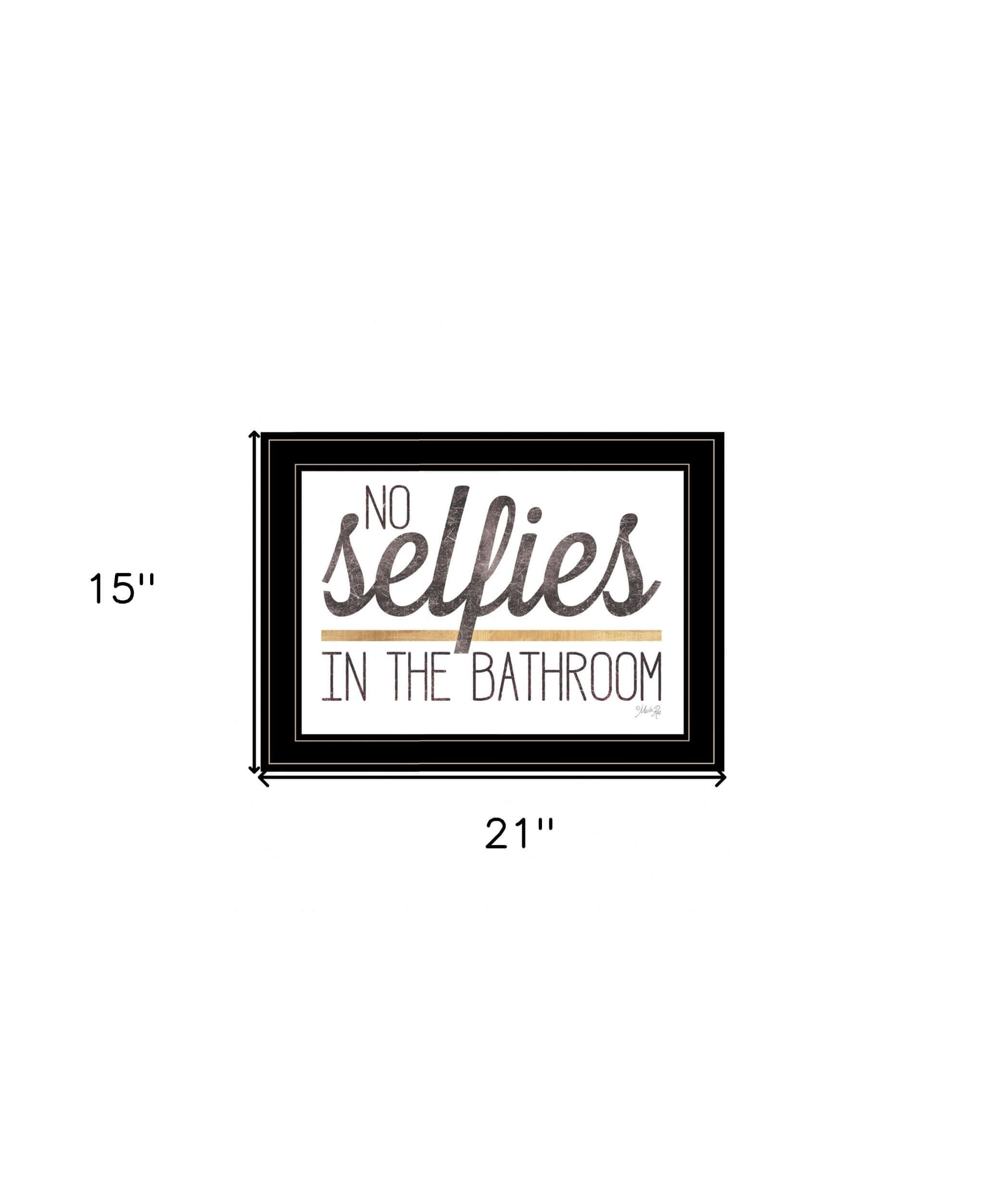 No Selfies In The Bathroom 6 Black Framed Print Wall Art