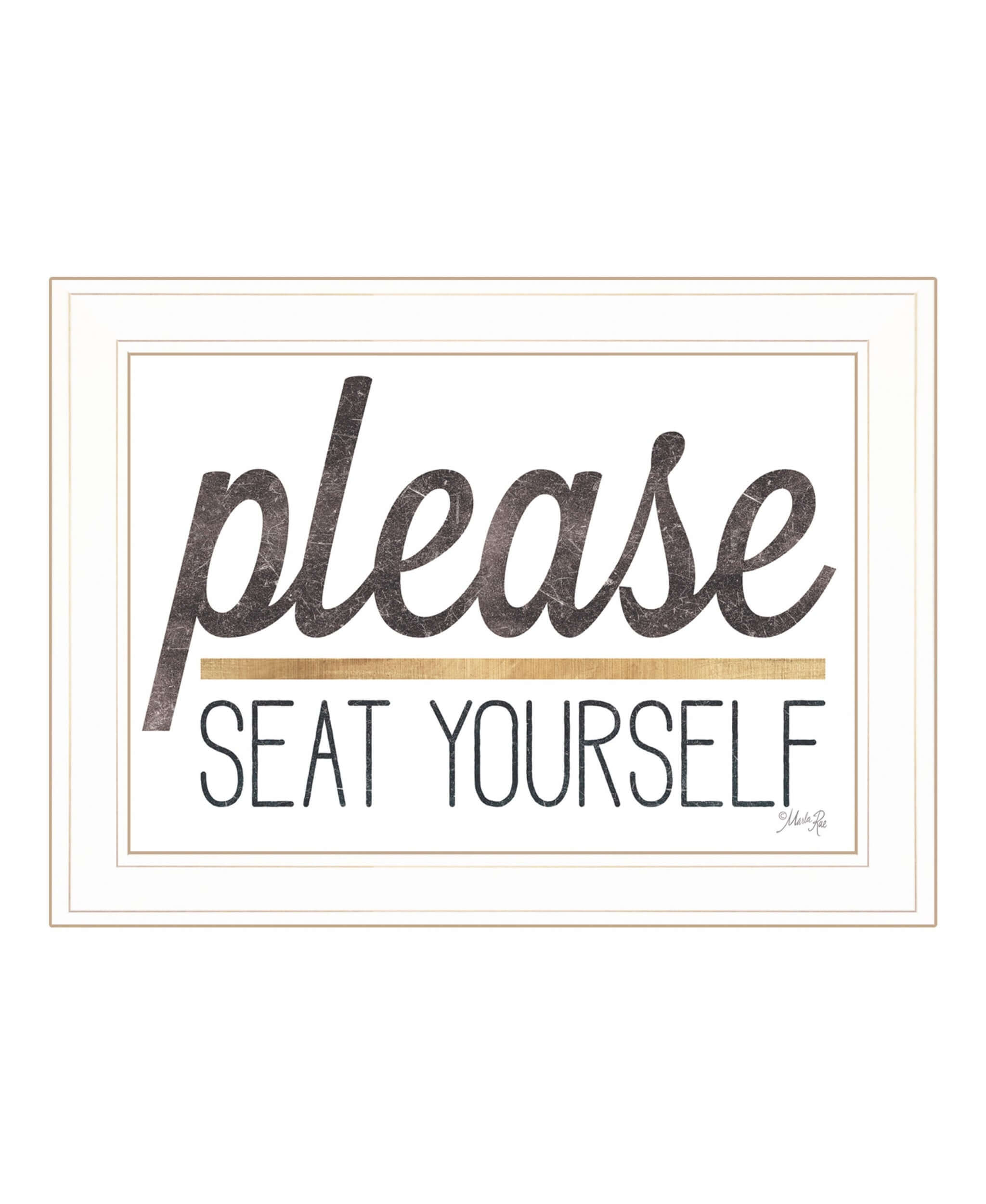 Please Seat Yourself 2 White Framed Print Wall Art