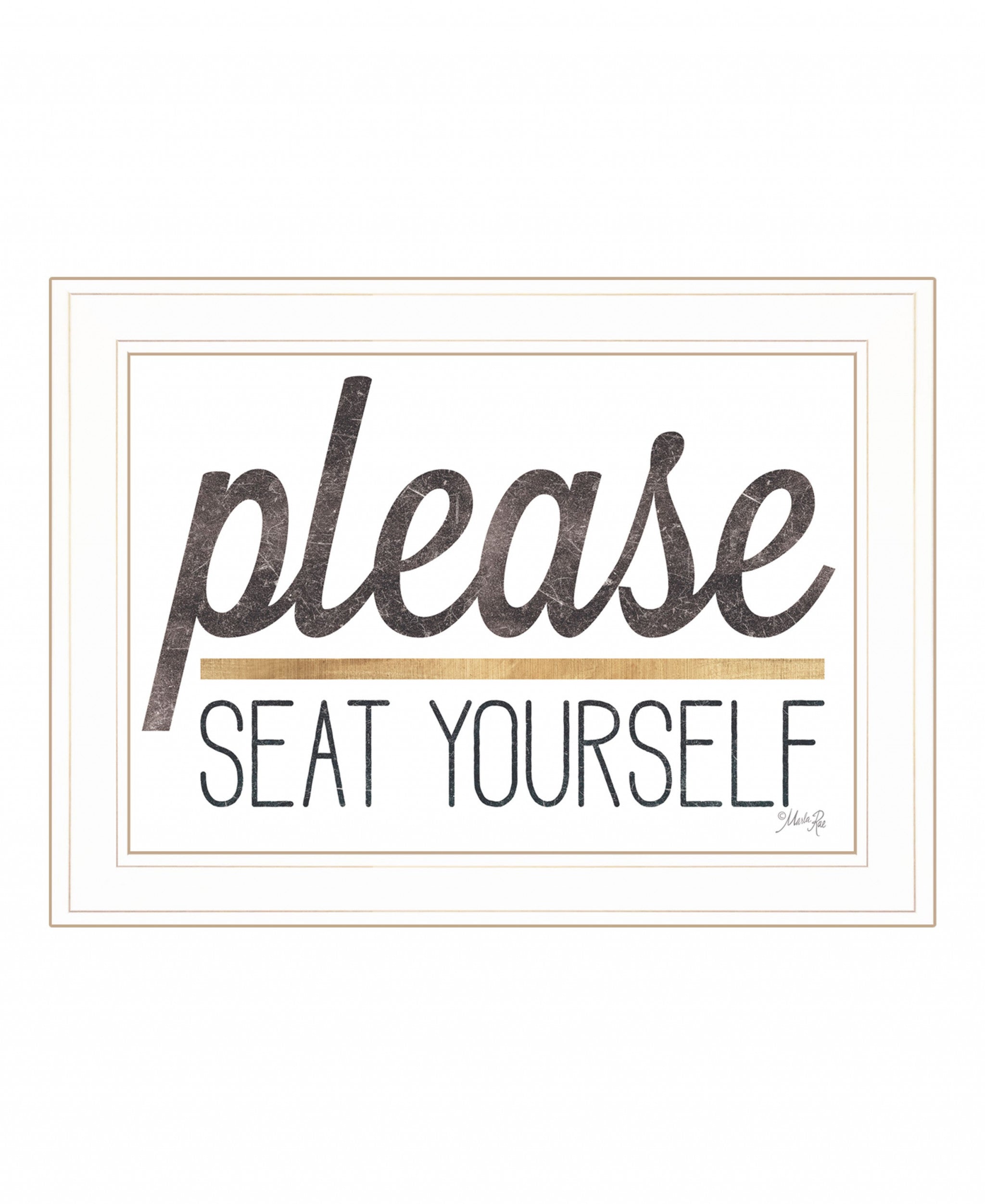 Please Seat Yourself 2 White Framed Print Wall Art