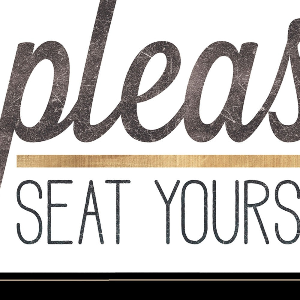 Please Seat Yourself 3 Black Framed Print Wall Art