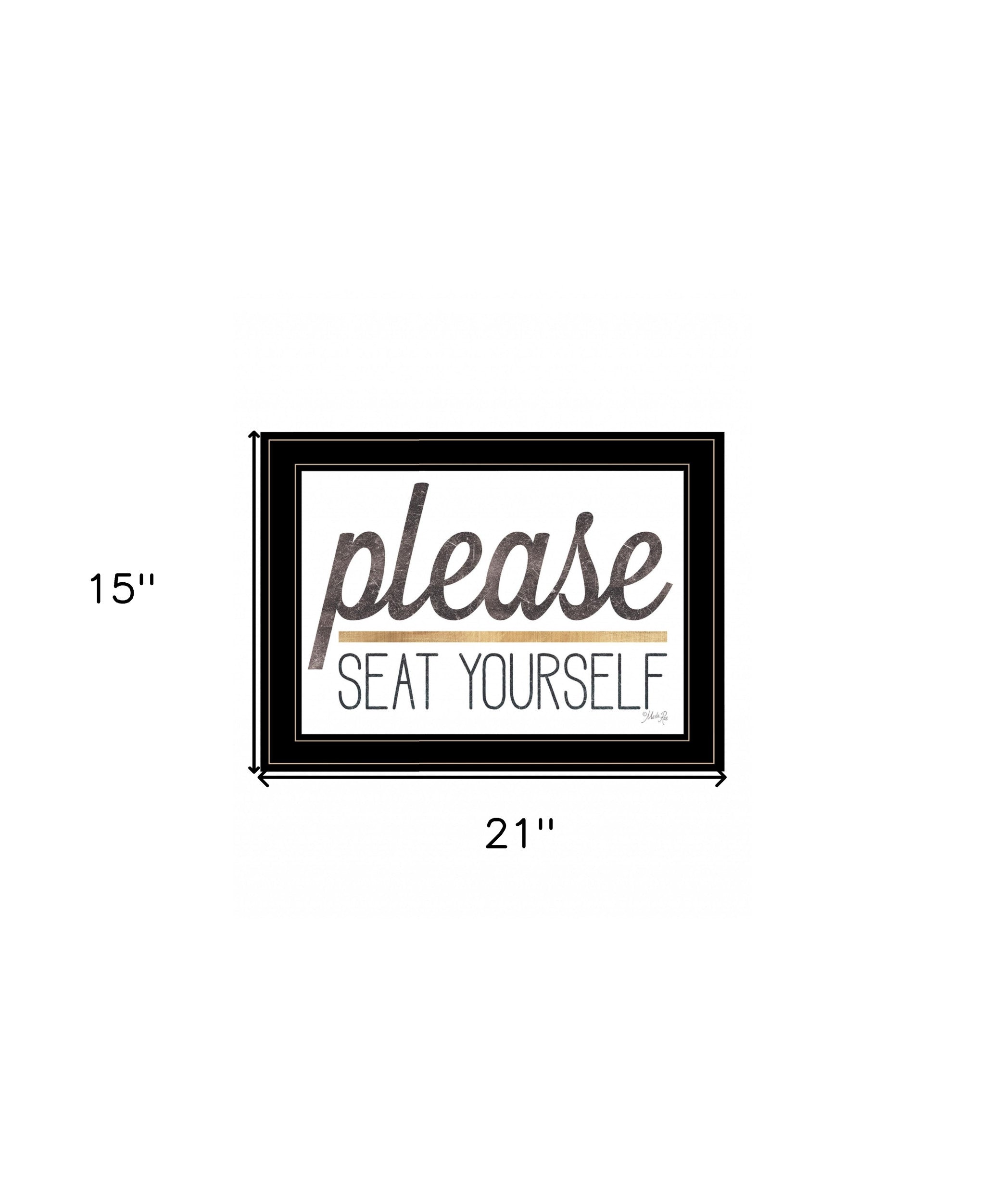 Please Seat Yourself 3 Black Framed Print Wall Art