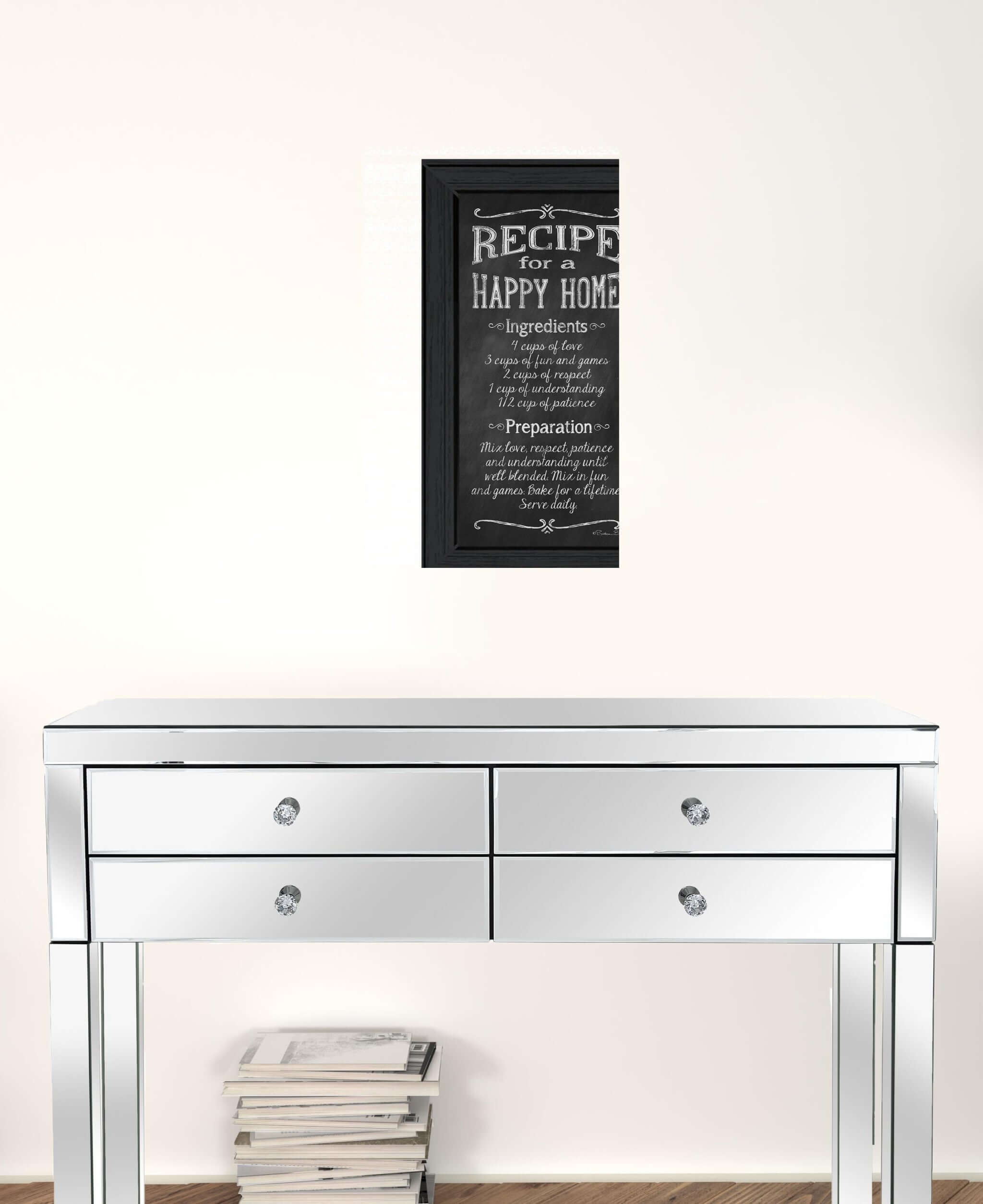 Recipe For A Happy Home 2 Black Framed Print Wall Art