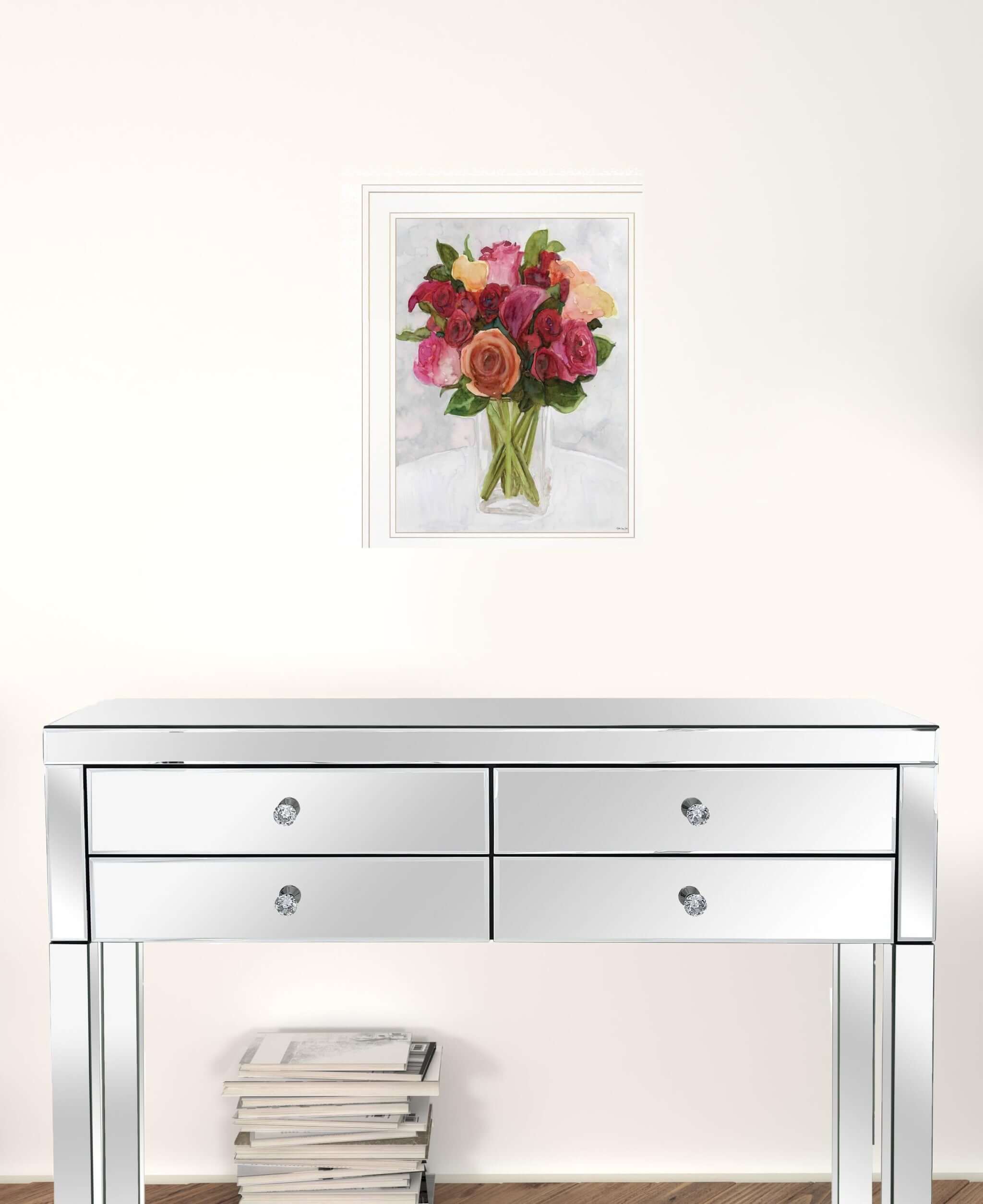 Vases With Flowers II 1 White Framed Print Wall Art