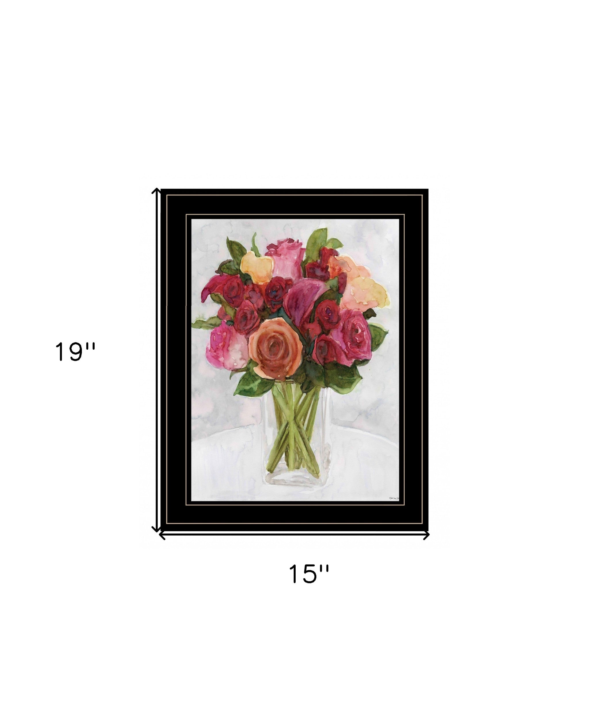 Vases with Flowers II 2 Black Framed Print Wall Art