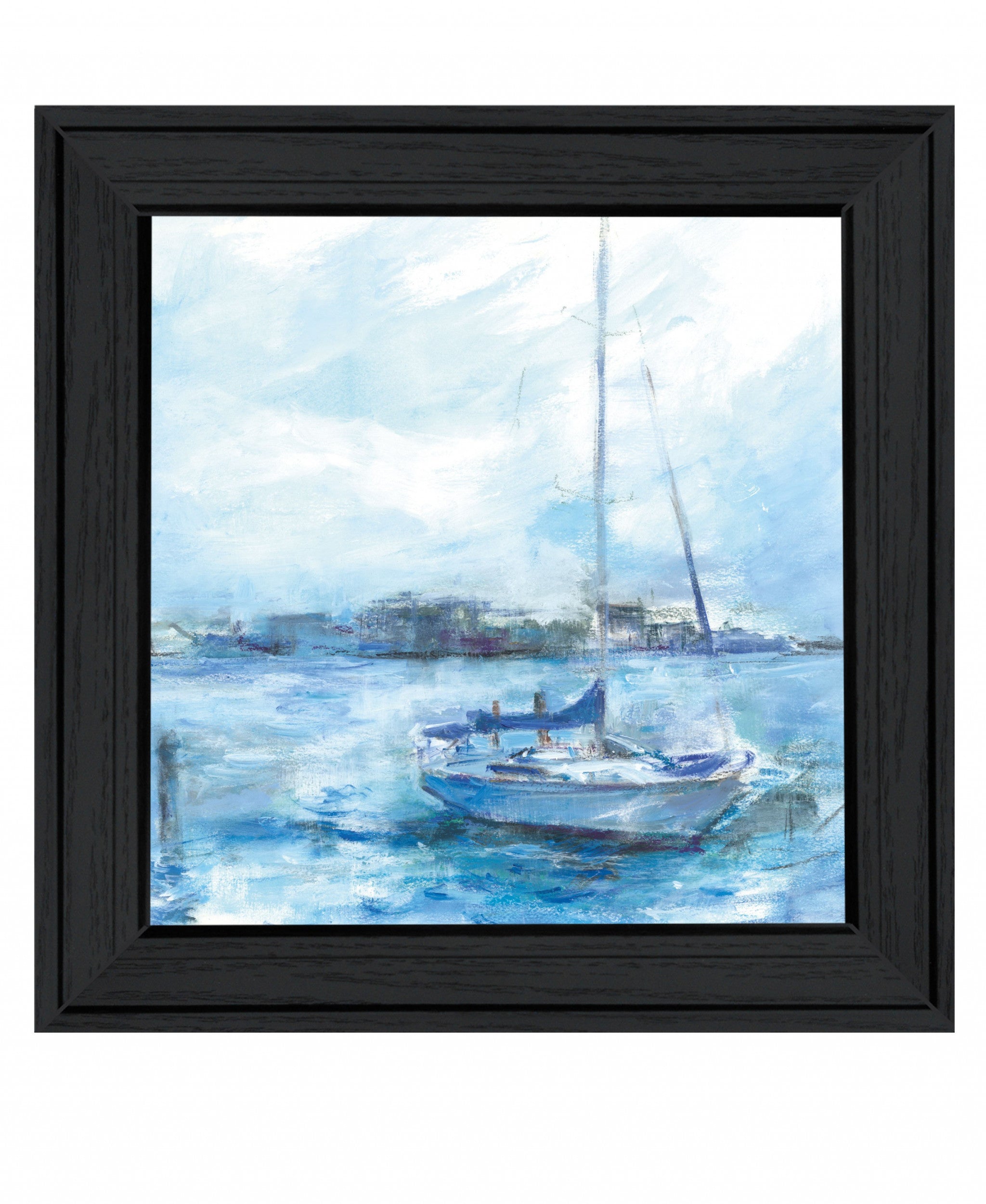 Serenity Sloop 2 Black Framed Print Wall Art