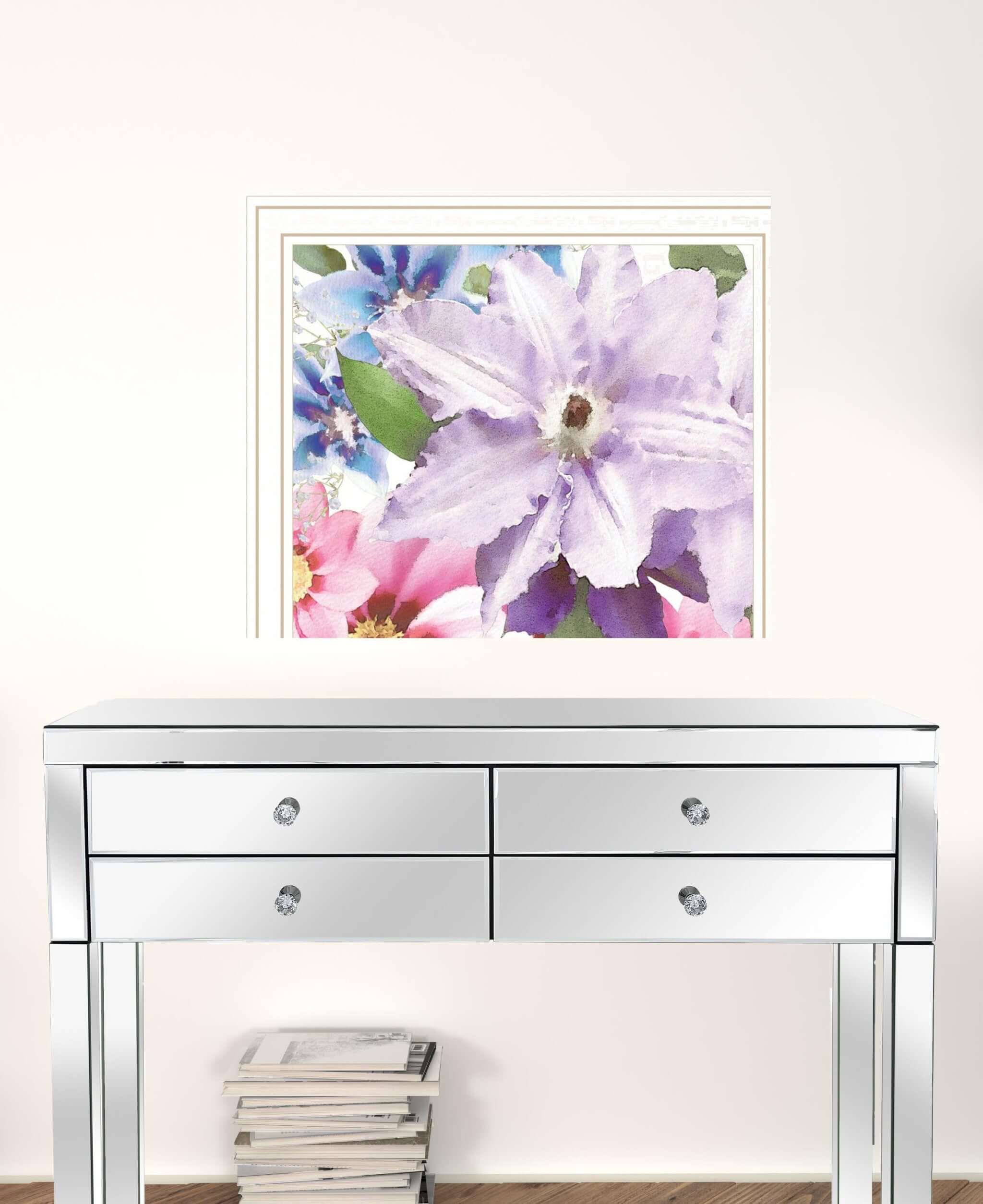 Set Of Two Clematis 1 White Framed Print Wall Art