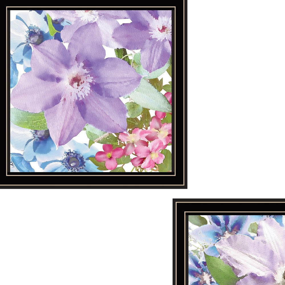 Set Of Two Clematis Black Framed Print Wall Art