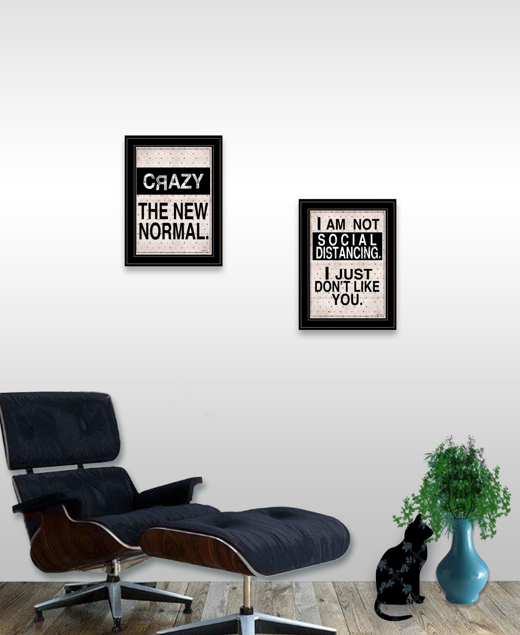 Set Of Two The New Normal White Framed Print Wall Art