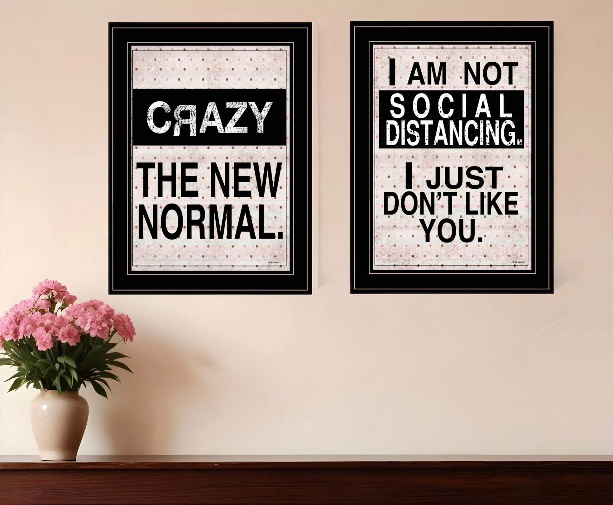 Set Of Two The New Normal White Framed Print Wall Art