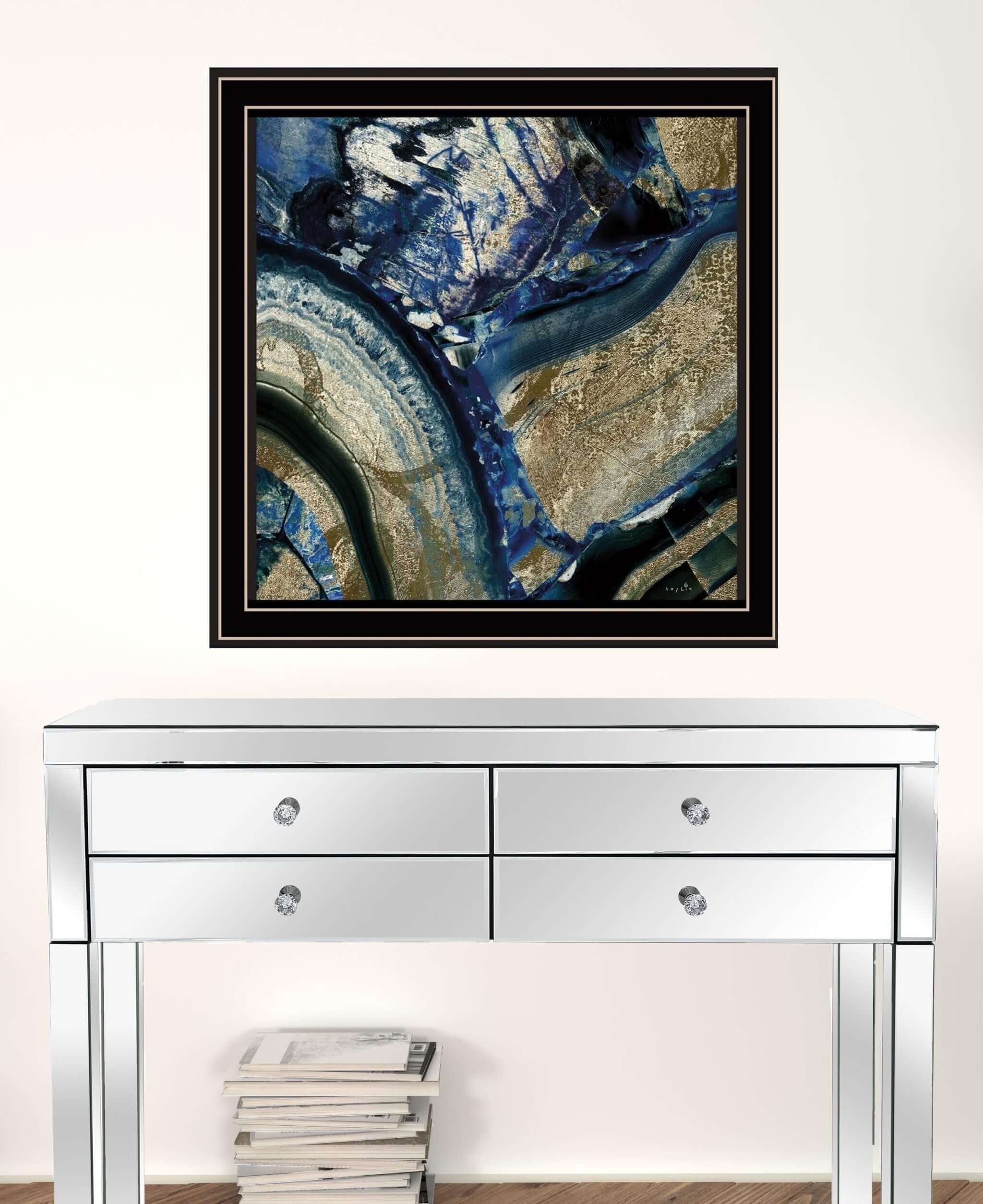 Set Of Two Geode Reef Pleasure 2 Black Framed Print Wall Art