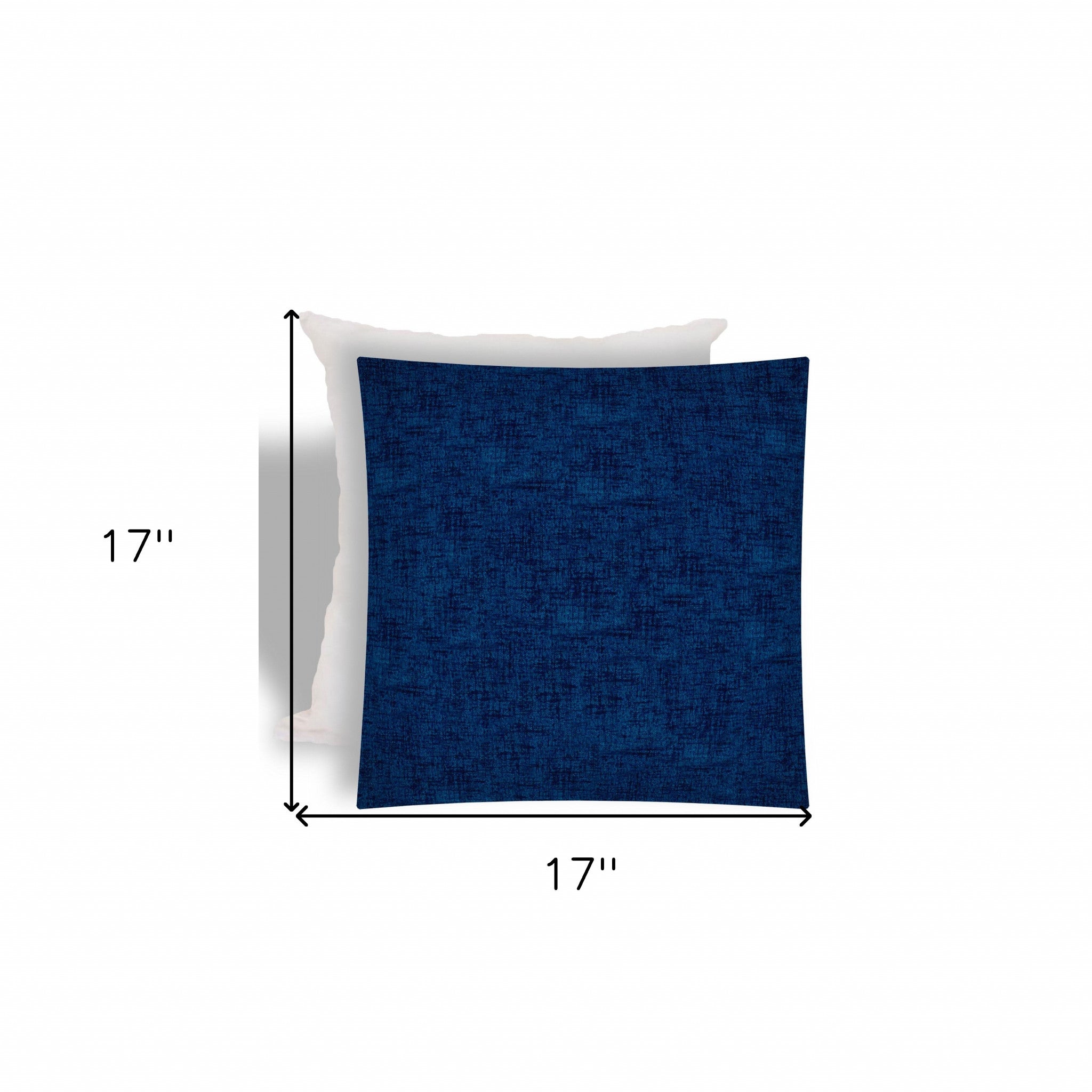 17" X 17" Medium Blue Zippered Solid Color Throw Indoor Outdoor Pillow