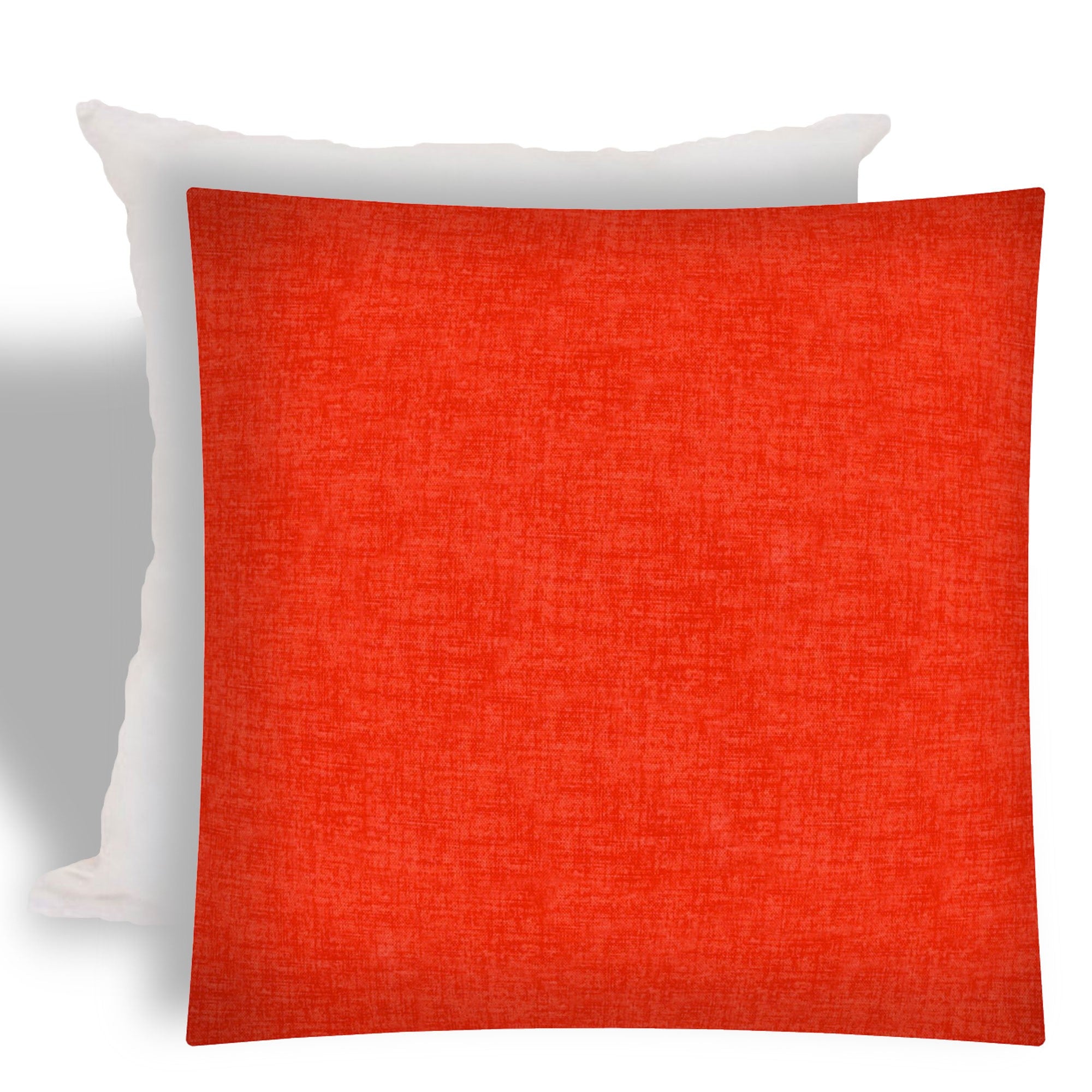 17" X 17" Coral And Red Zippered Solid Color Throw Indoor Outdoor Pillow