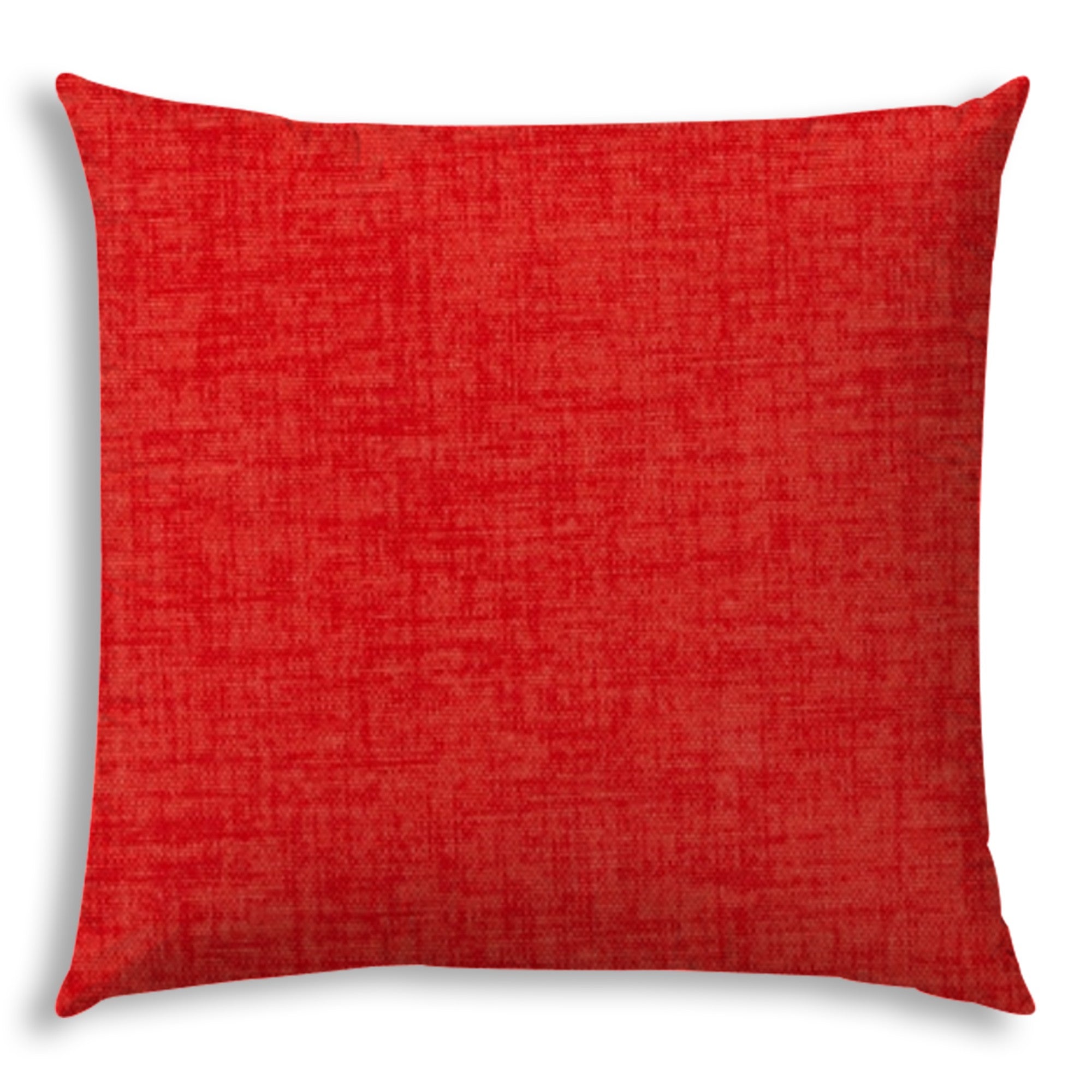 20" X 20" Coral And Red Blown Seam Solid Color Throw Indoor Outdoor Pillow