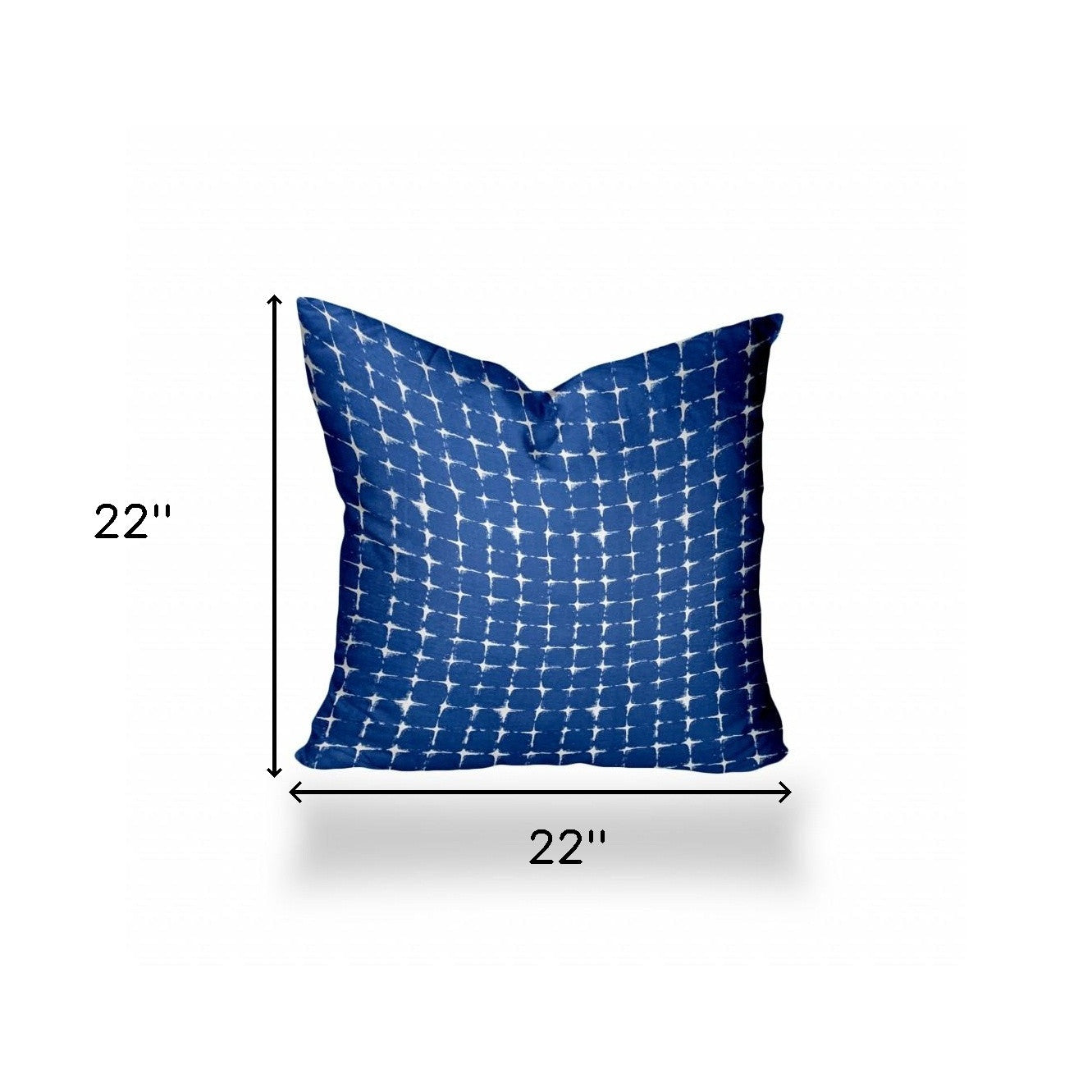 22" X 22" Blue And White Enveloped Gingham Throw Indoor Outdoor Pillow Cover