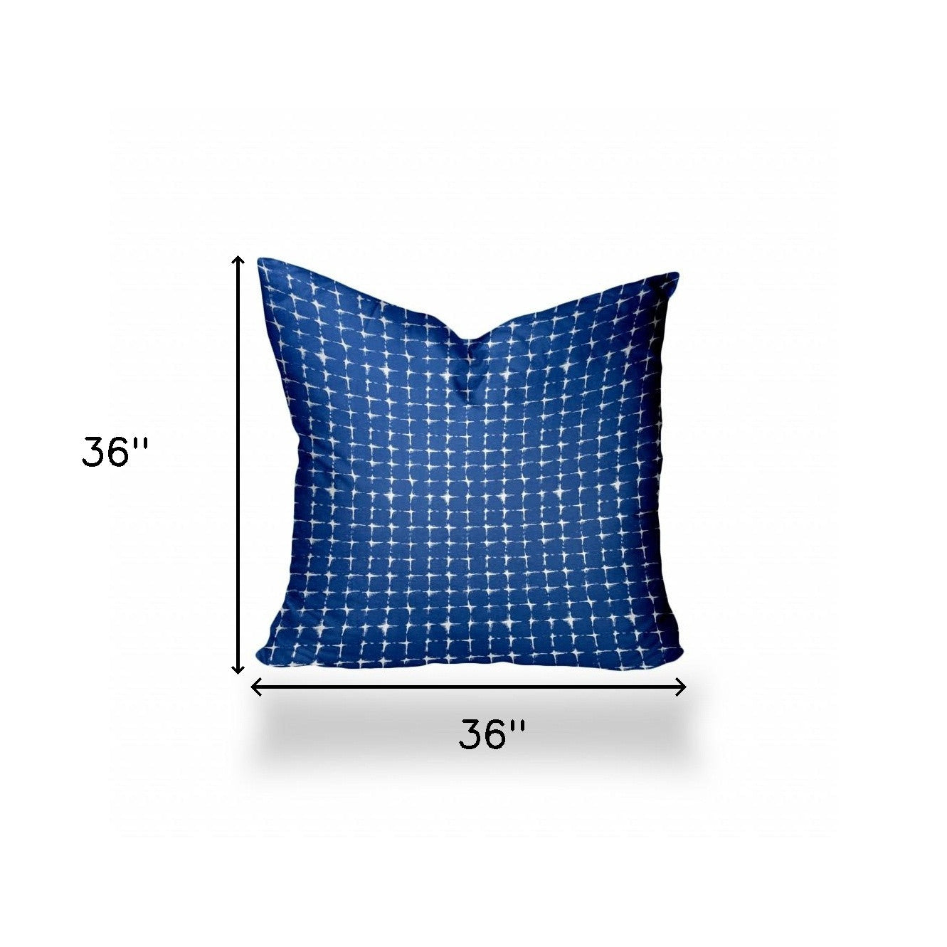 36" X 36" Blue And White Zippered Gingham Throw Indoor Outdoor Pillow Cover