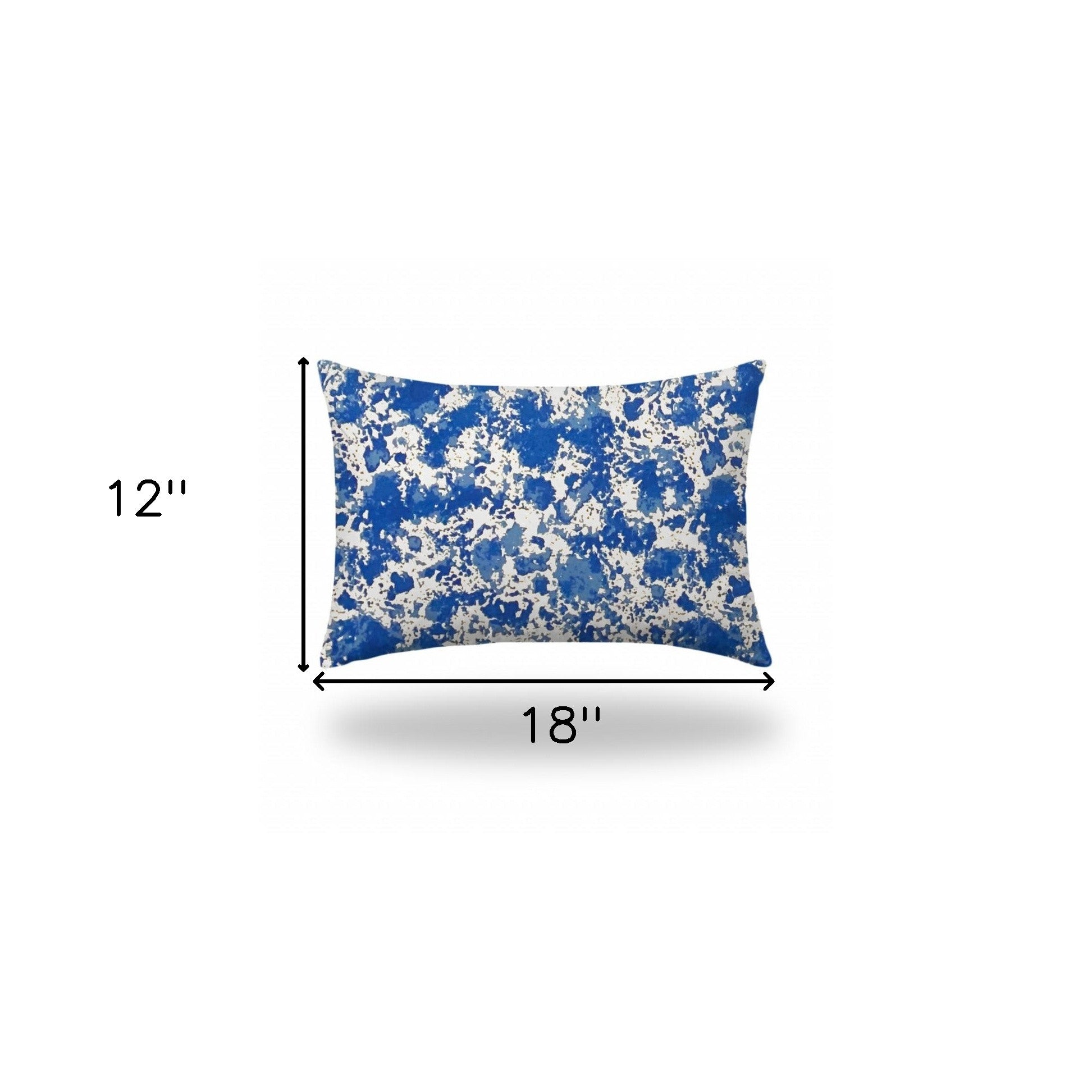 12" X 18" Blue And White Enveloped Coastal Lumbar Indoor Outdoor Pillow