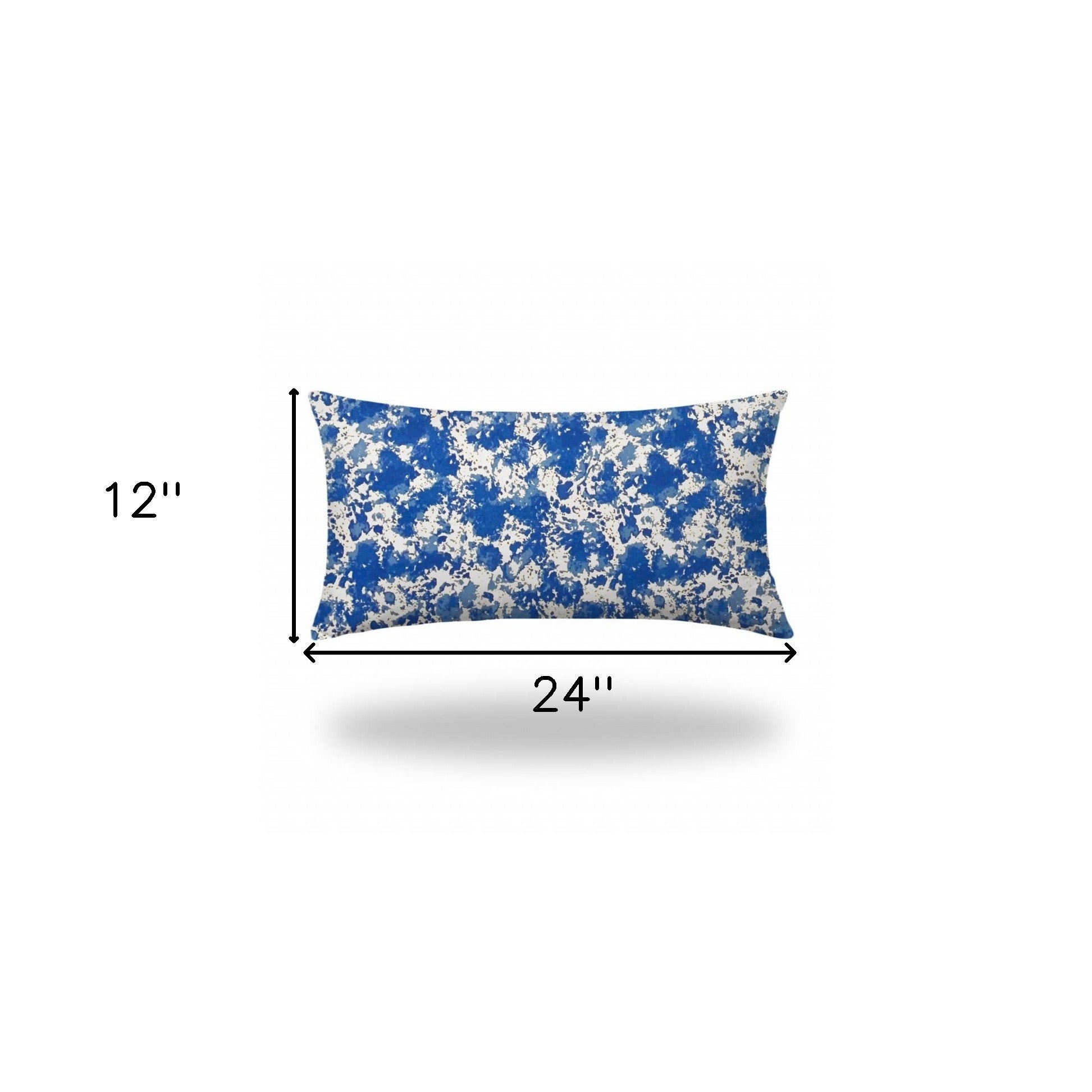 14" X 24" Blue And White Enveloped Coastal Lumbar Indoor Outdoor Pillow