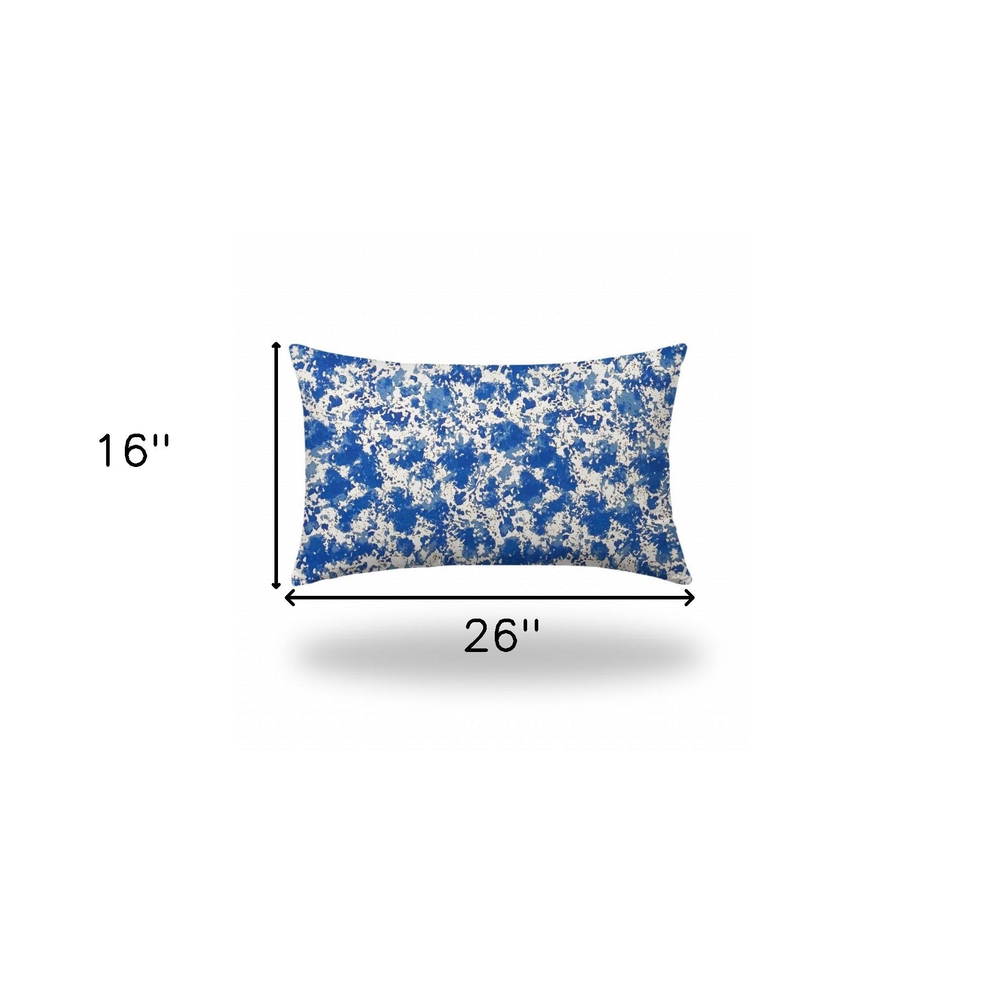 16" X 26" Blue And White Zippered Coastal Lumbar Indoor Outdoor Pillow Cover