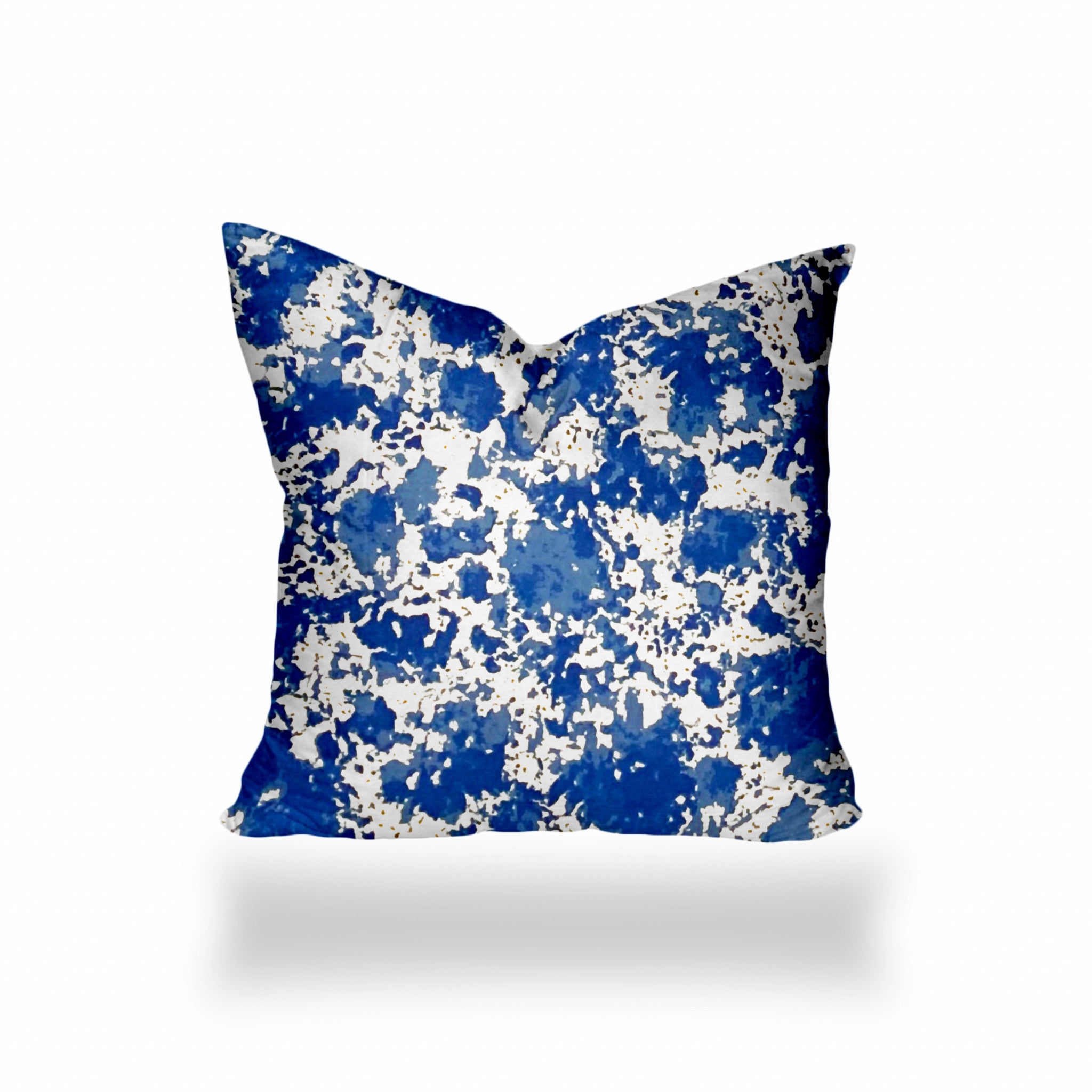 12" X 12" Blue And White Enveloped Coastal Throw Indoor Outdoor Pillow