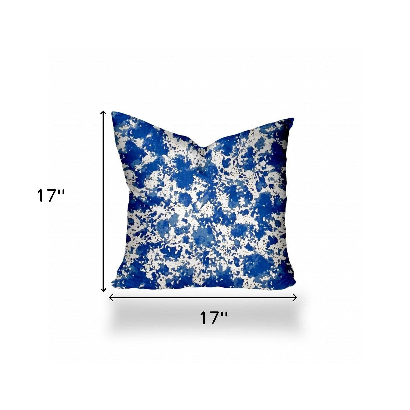 17" X 17" Blue And White Enveloped Coastal Throw Indoor Outdoor Pillow Cover