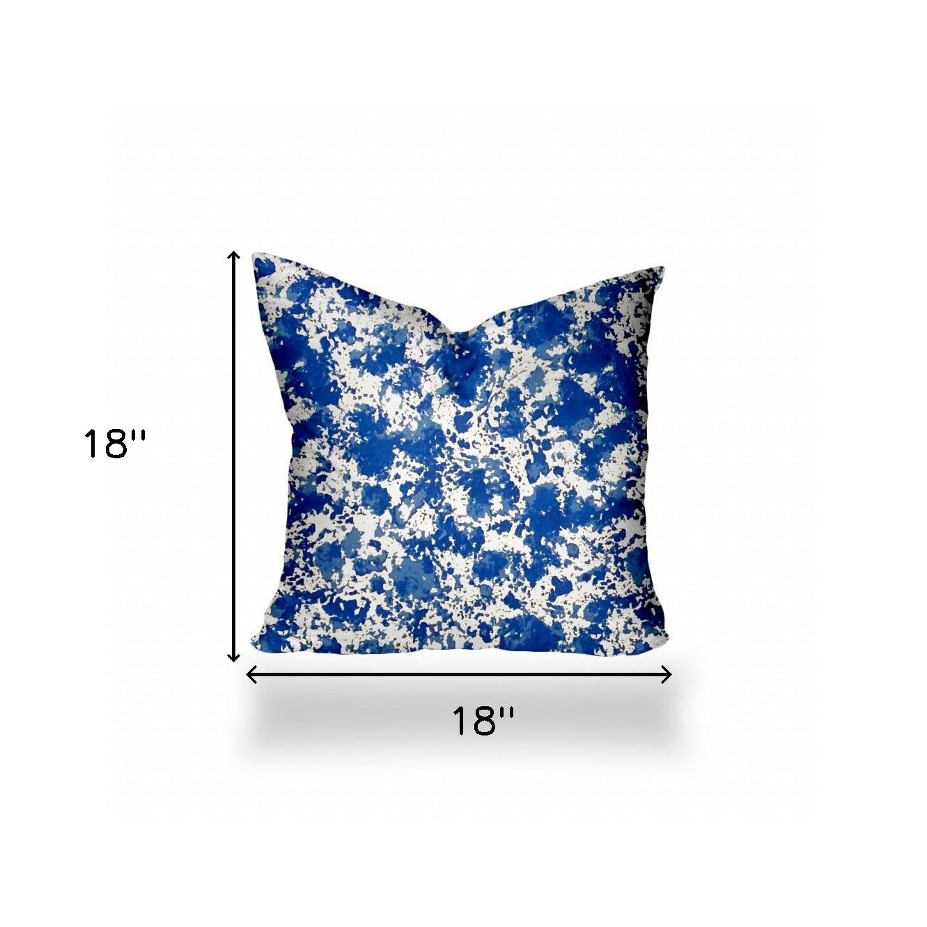 18" X 18" Blue And White Enveloped Coastal Throw Indoor Outdoor Pillow Cover