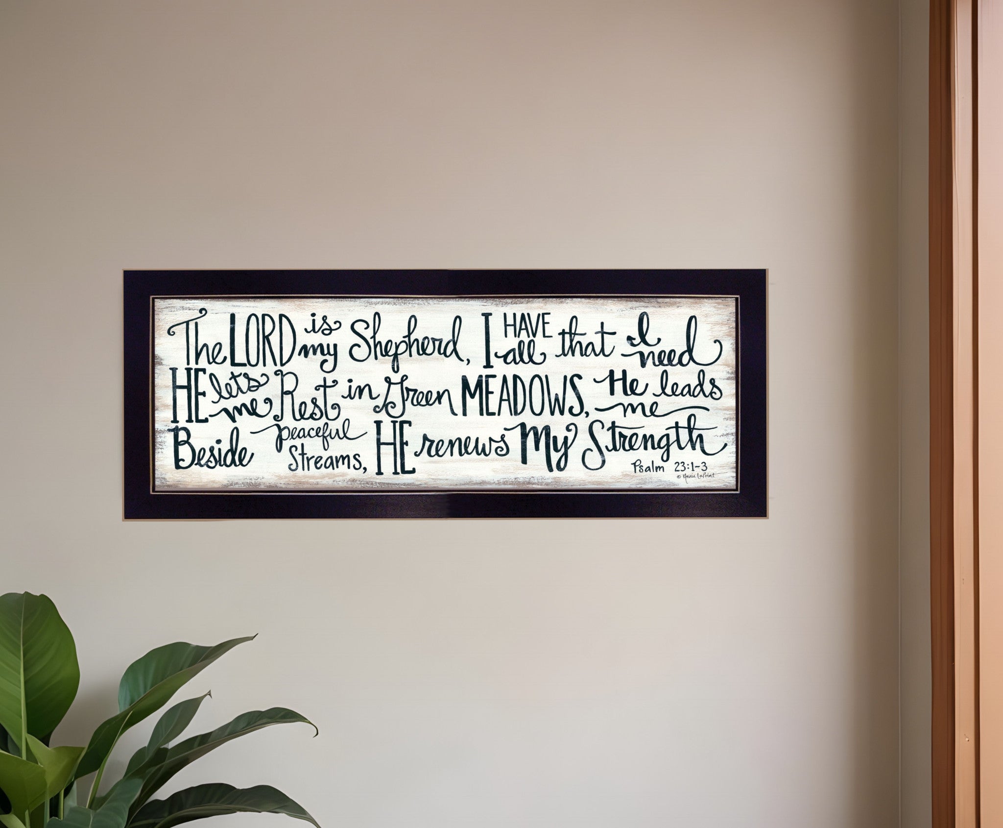 The Lord is My Shepherd 1 Black Framed Print Wall Art