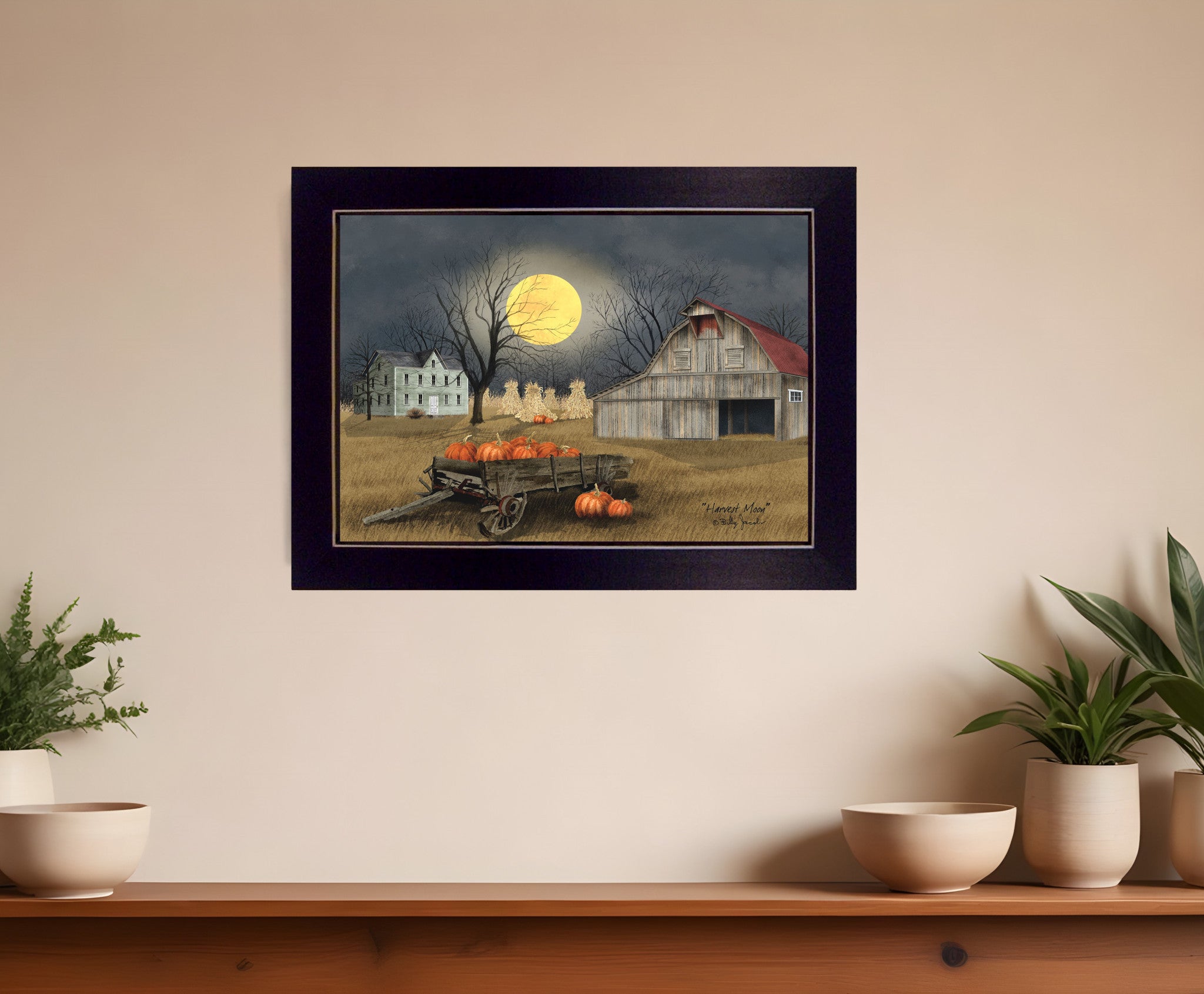 Harvest Moon 2 Black Framed Print Kitchen Wall Art