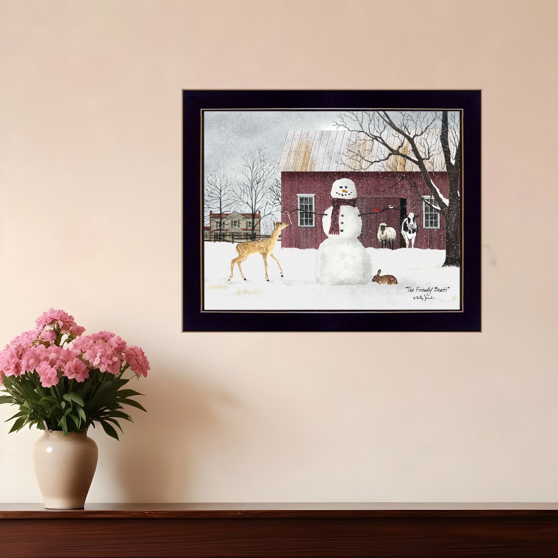 The Friendly Beasts 1 Black Framed Print Wall Art