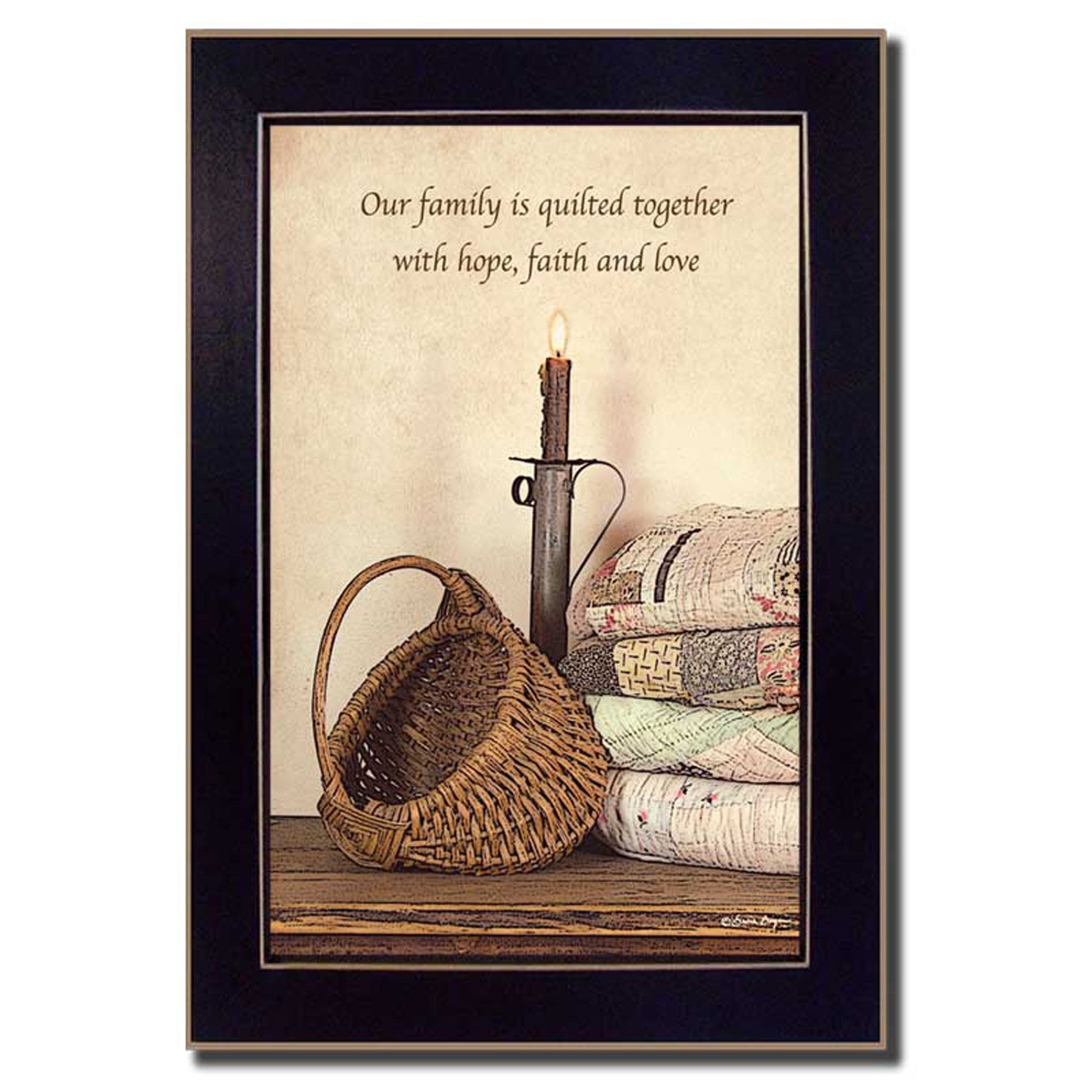 Quilted Together Black Framed Print Wall Art