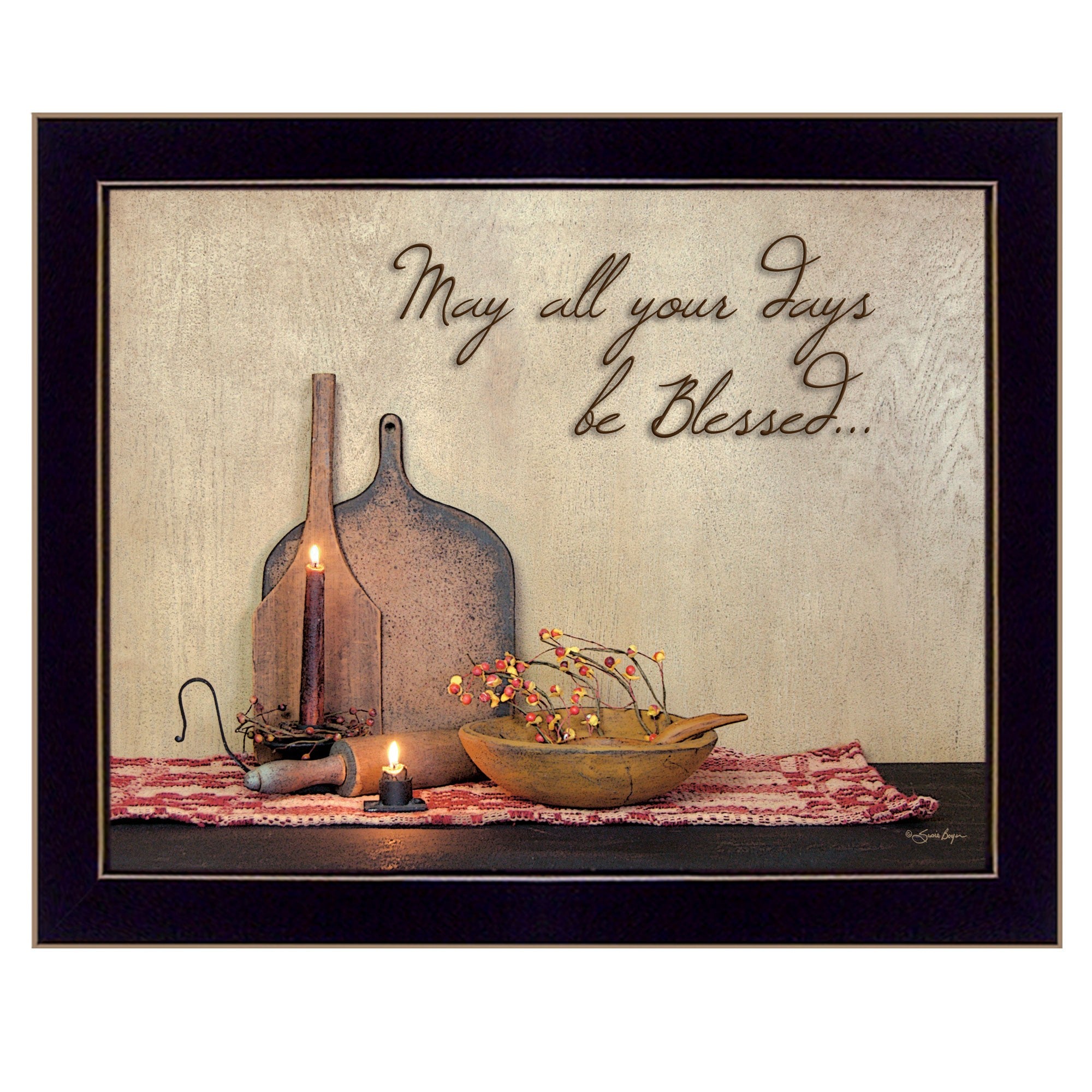 May all Your Days Be Blessed Black Framed Print Wall Art