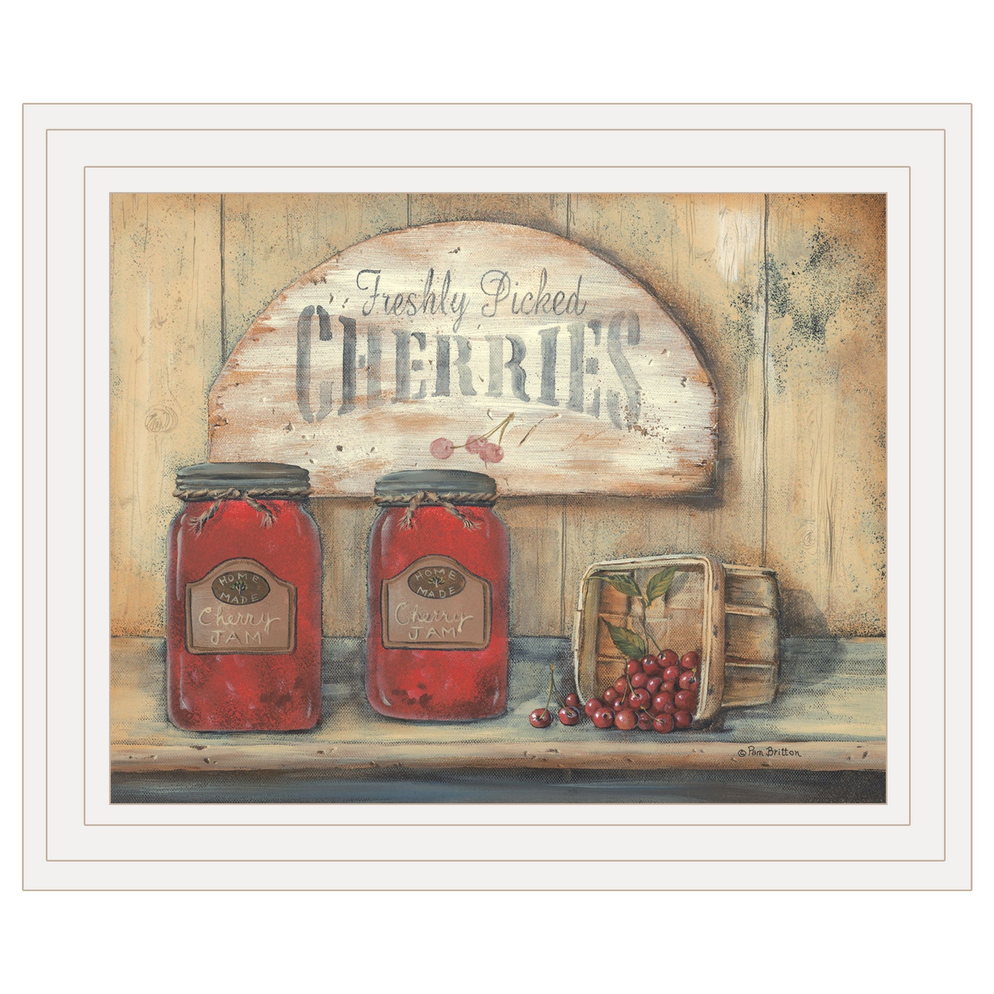 CHERRY JAM 3 White Framed Print Wall Art