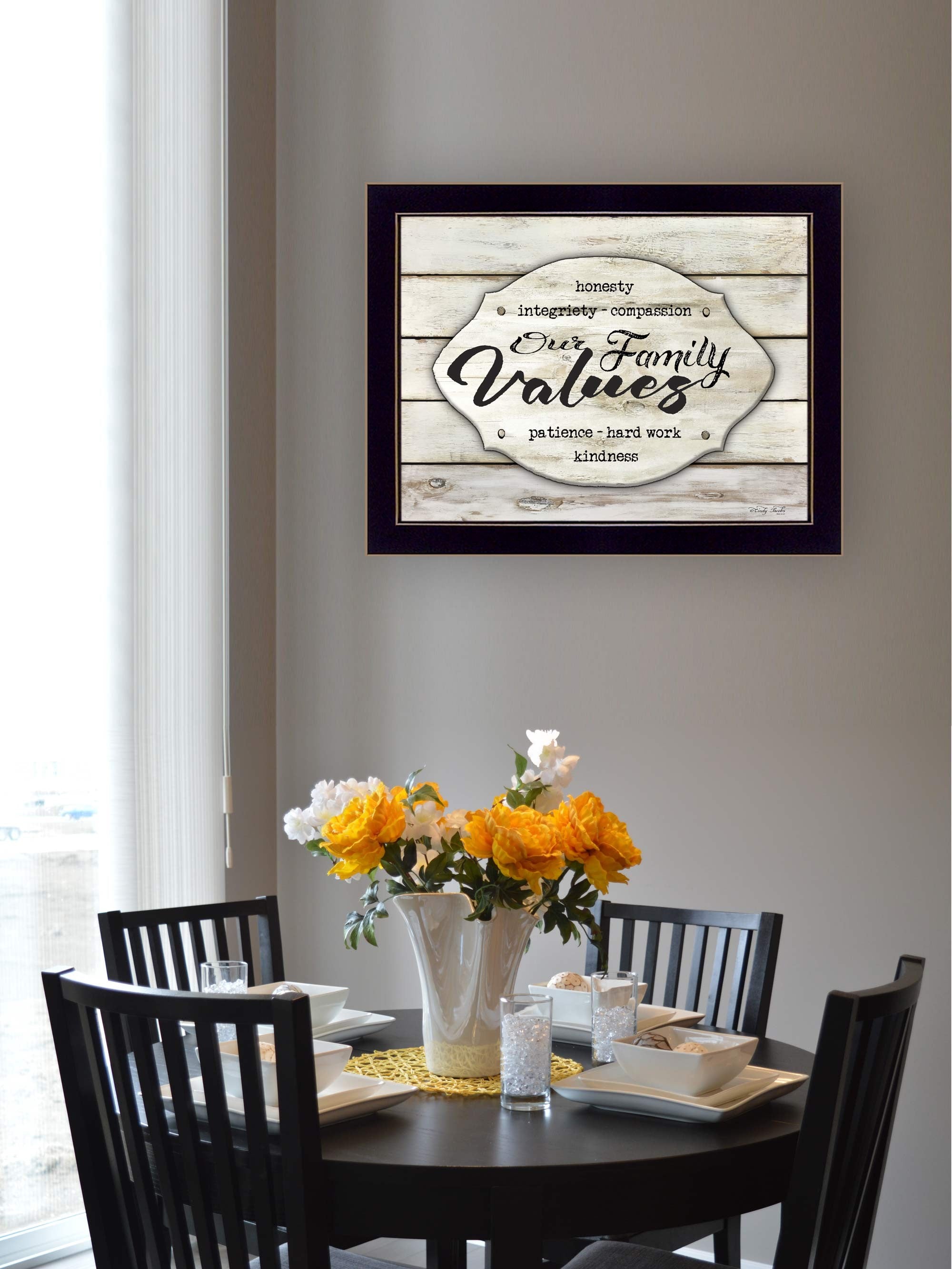 Our Family Values 1 Black Framed Print Wall Art