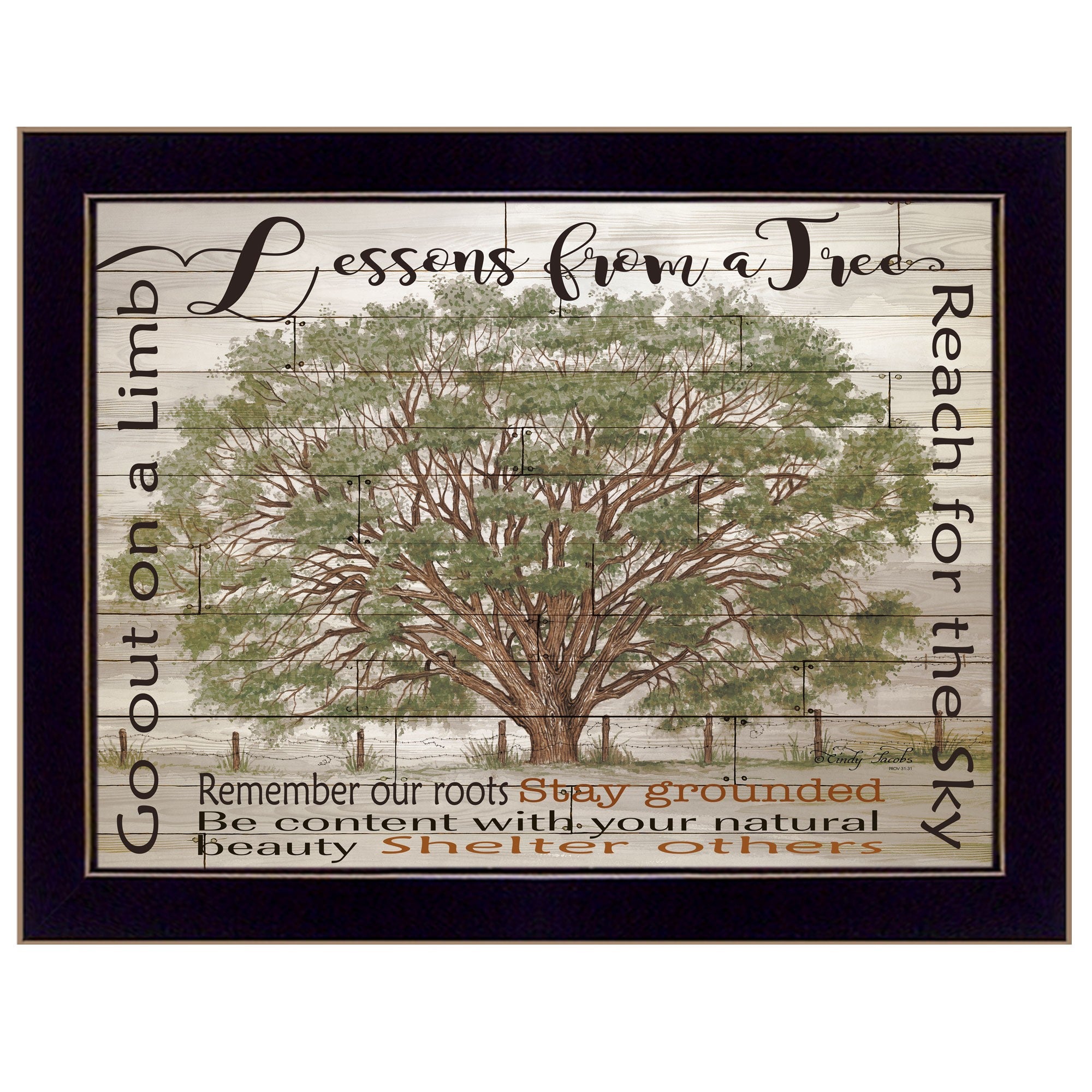 Lessons from a Tree Black Framed Print Wall Art