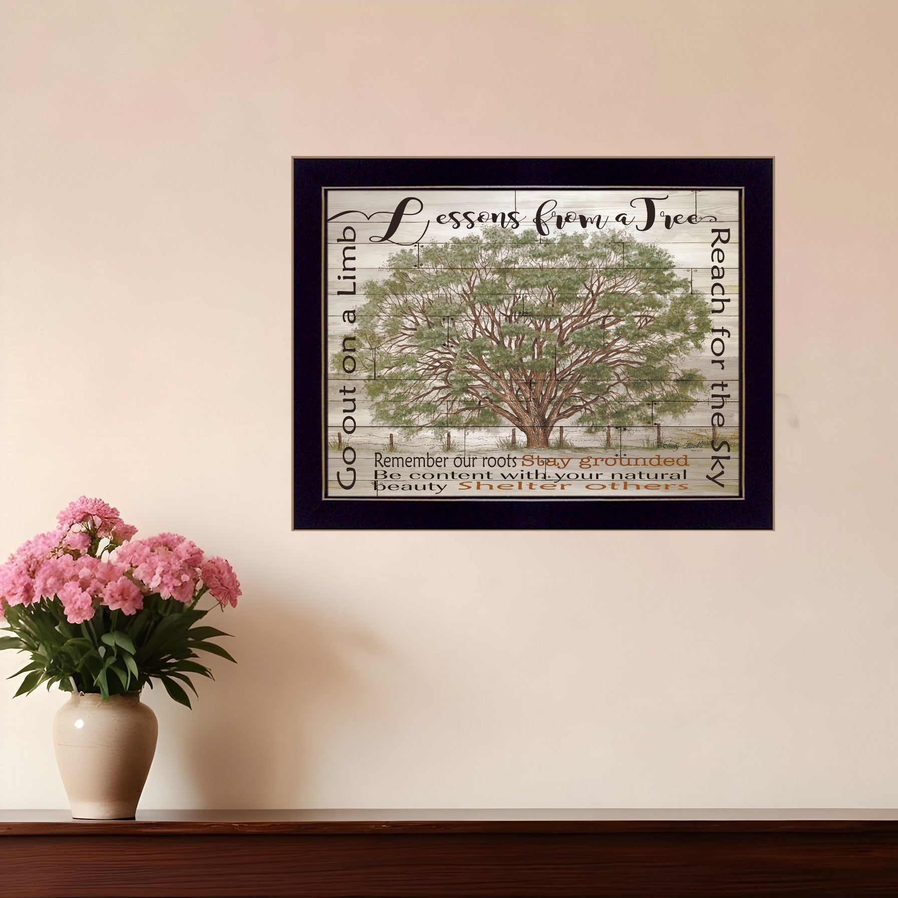 Lessons from a Tree Black Framed Print Wall Art