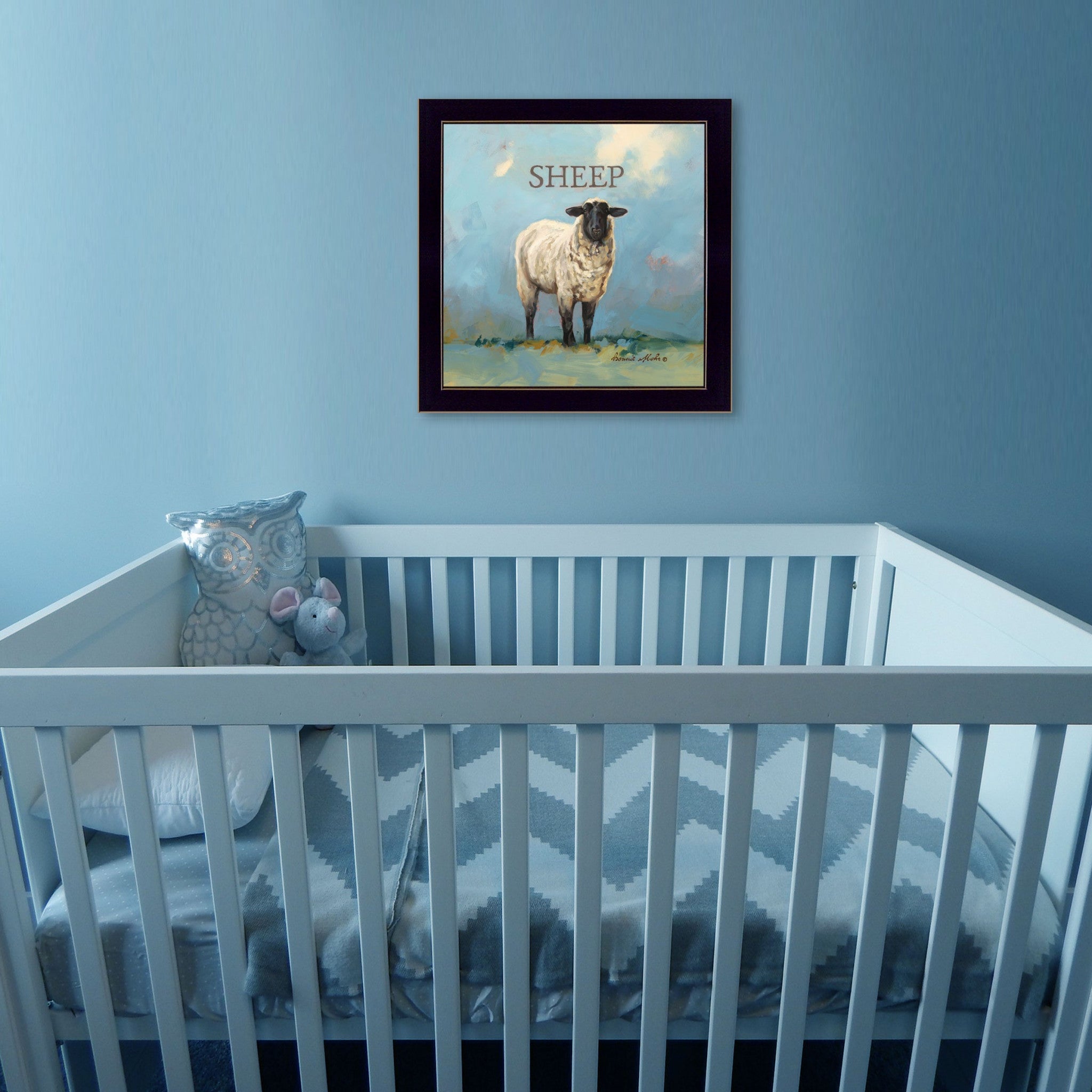 Sherlock the Sheep Black Framed Print Wall Art