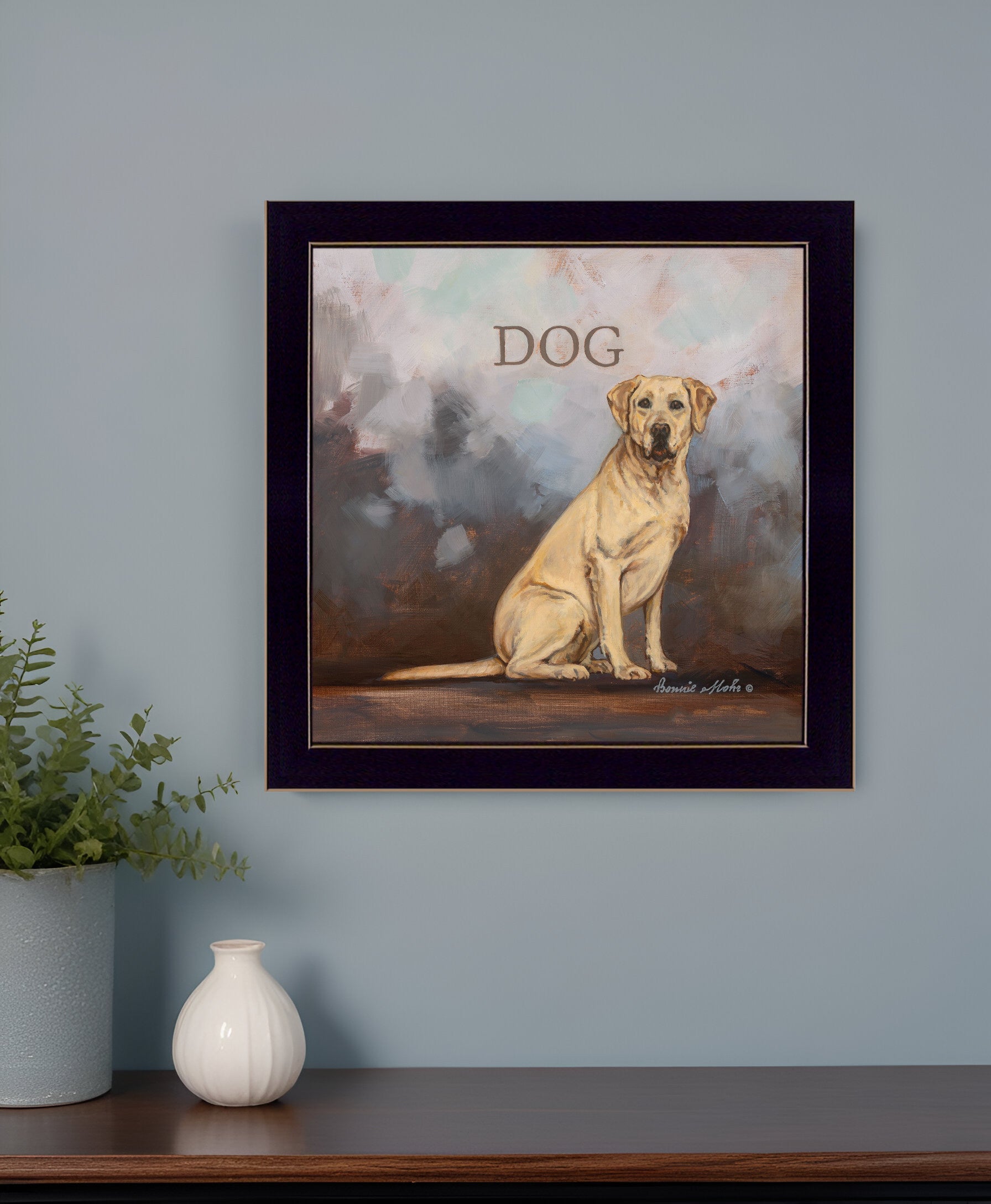 Dakota the Dog Black Framed Print Wall Art