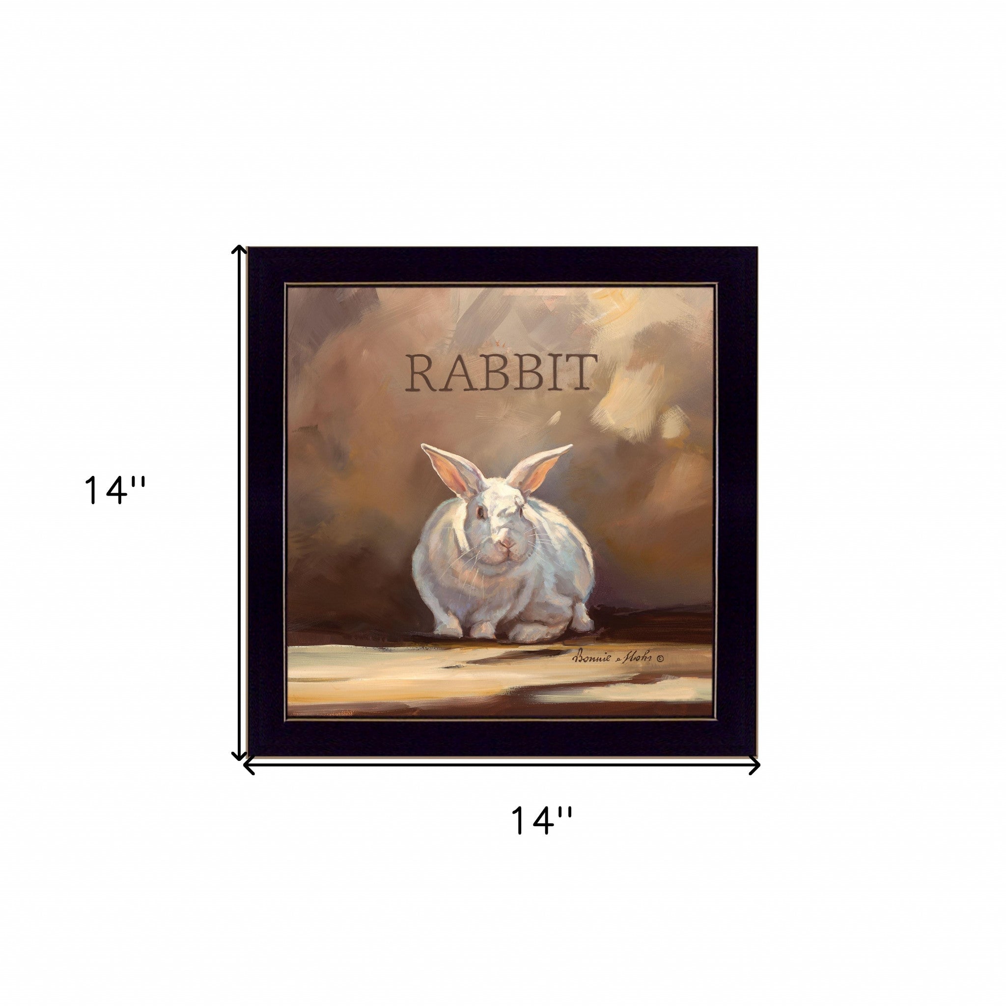 Ruby the Rabbit Black Framed Print Wall Art