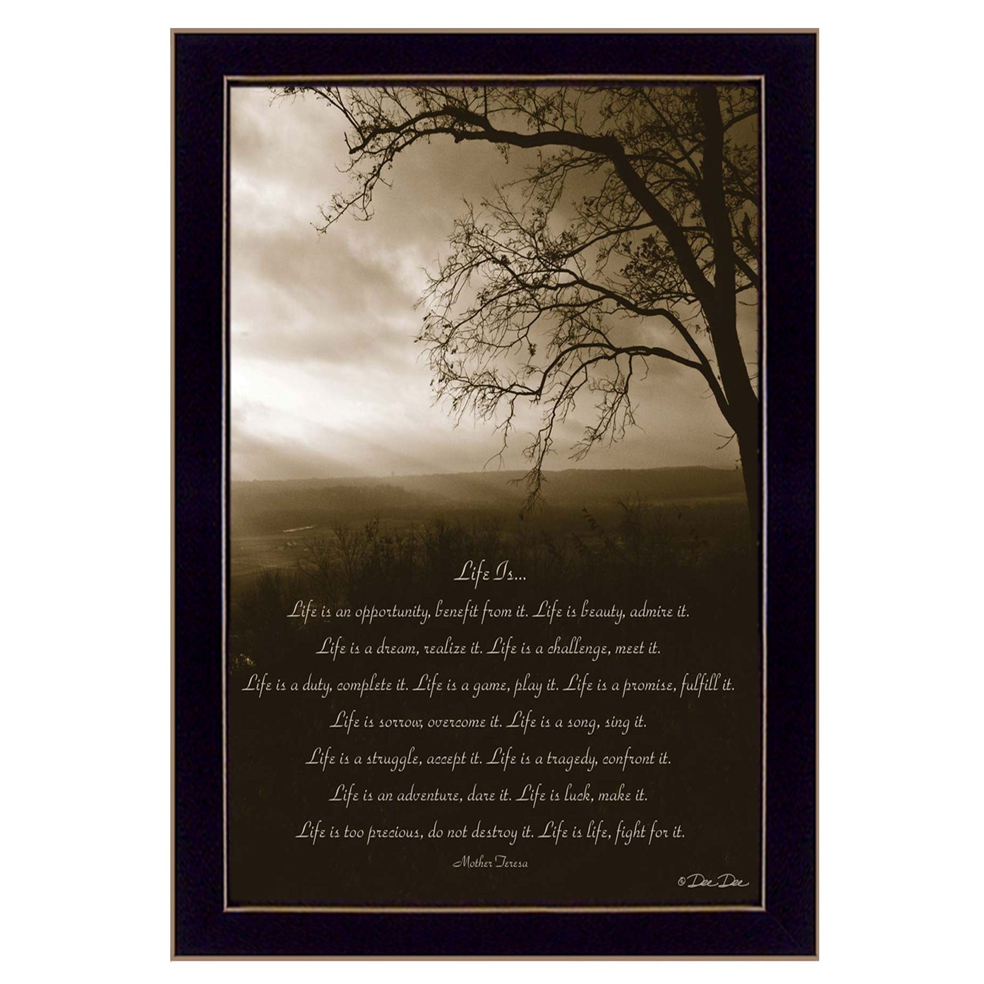 Life is Black Framed Print Wall Art